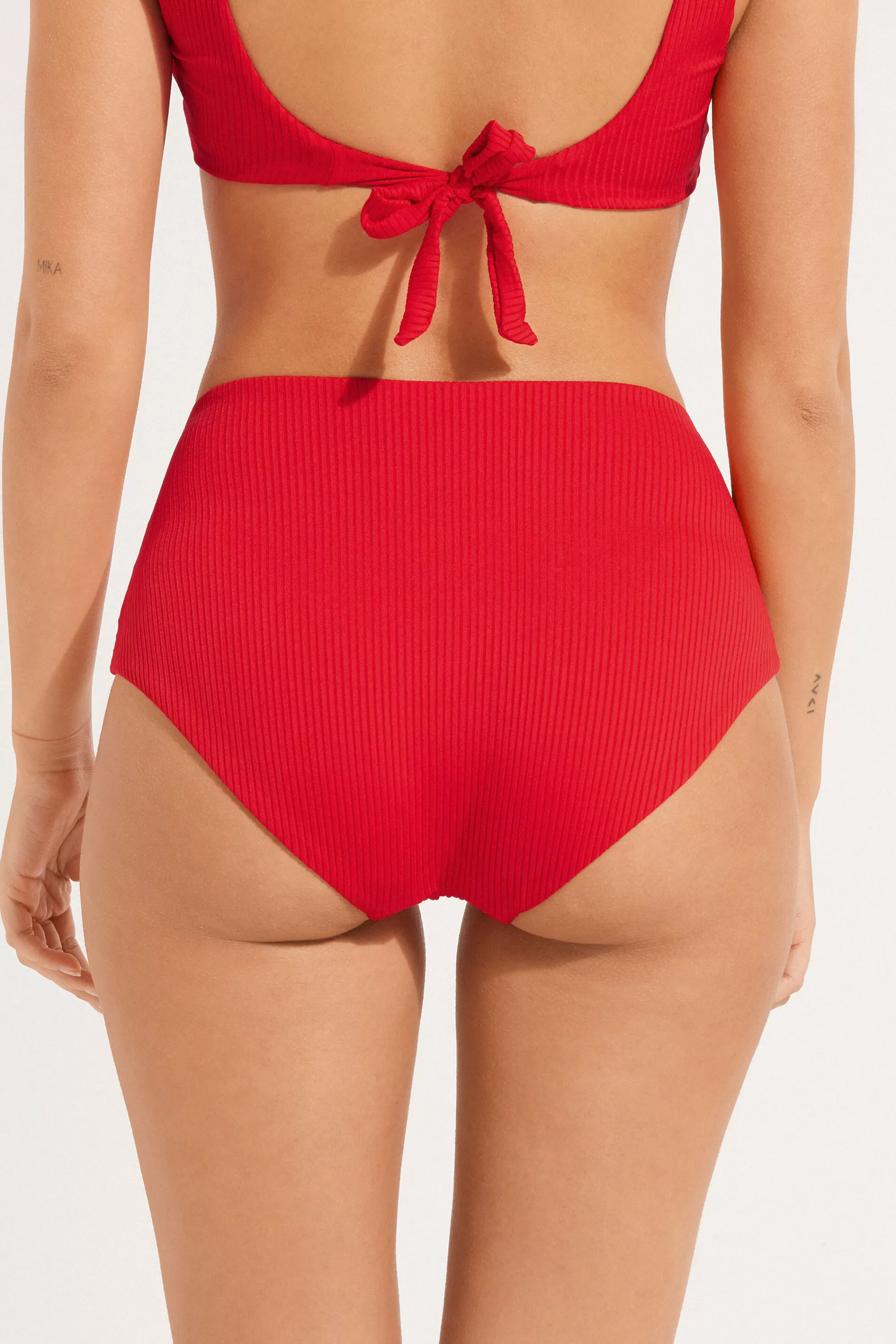 Online Bikini Slip Alto Microfibra Riciclata Costine - Slip - Donna | Bikini | Bikini Slip