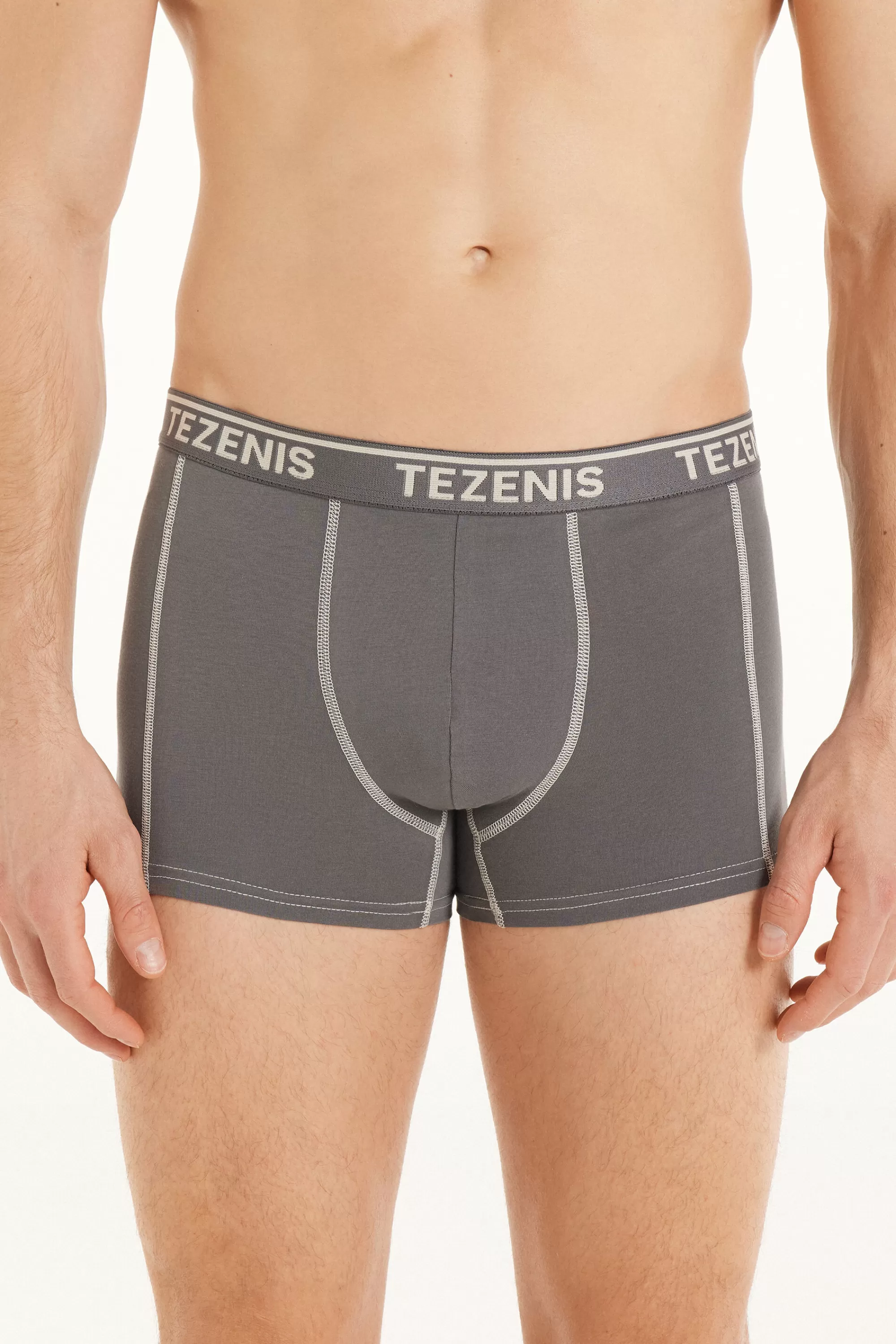 Clearance Boxer In Cotone Cuciture A Contrasto Con Logo - Boxer - Uomo | Boxer
