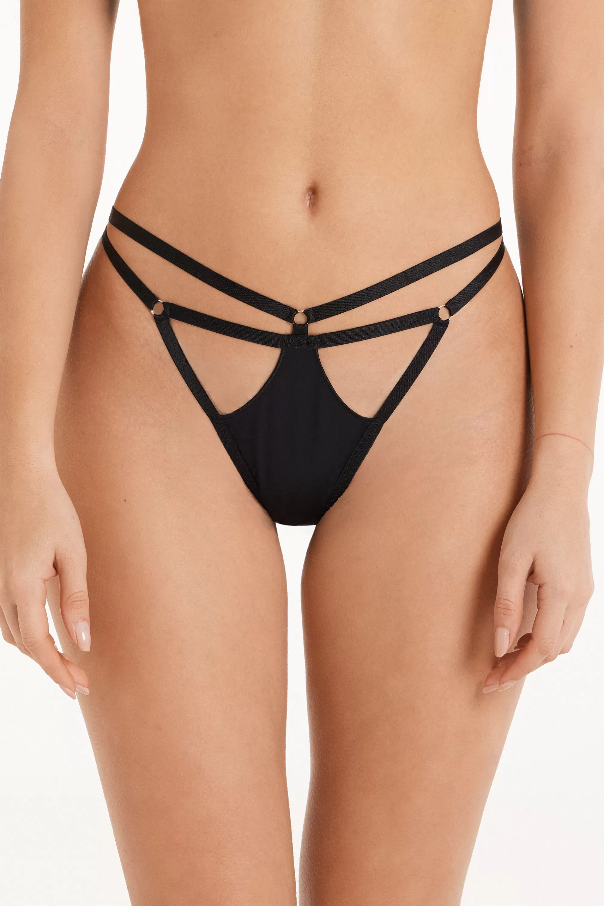 Clearance Brasiliano Con Fianchetto Tanga In Microfibra Lucida - Brasiliana - Donna | Slip