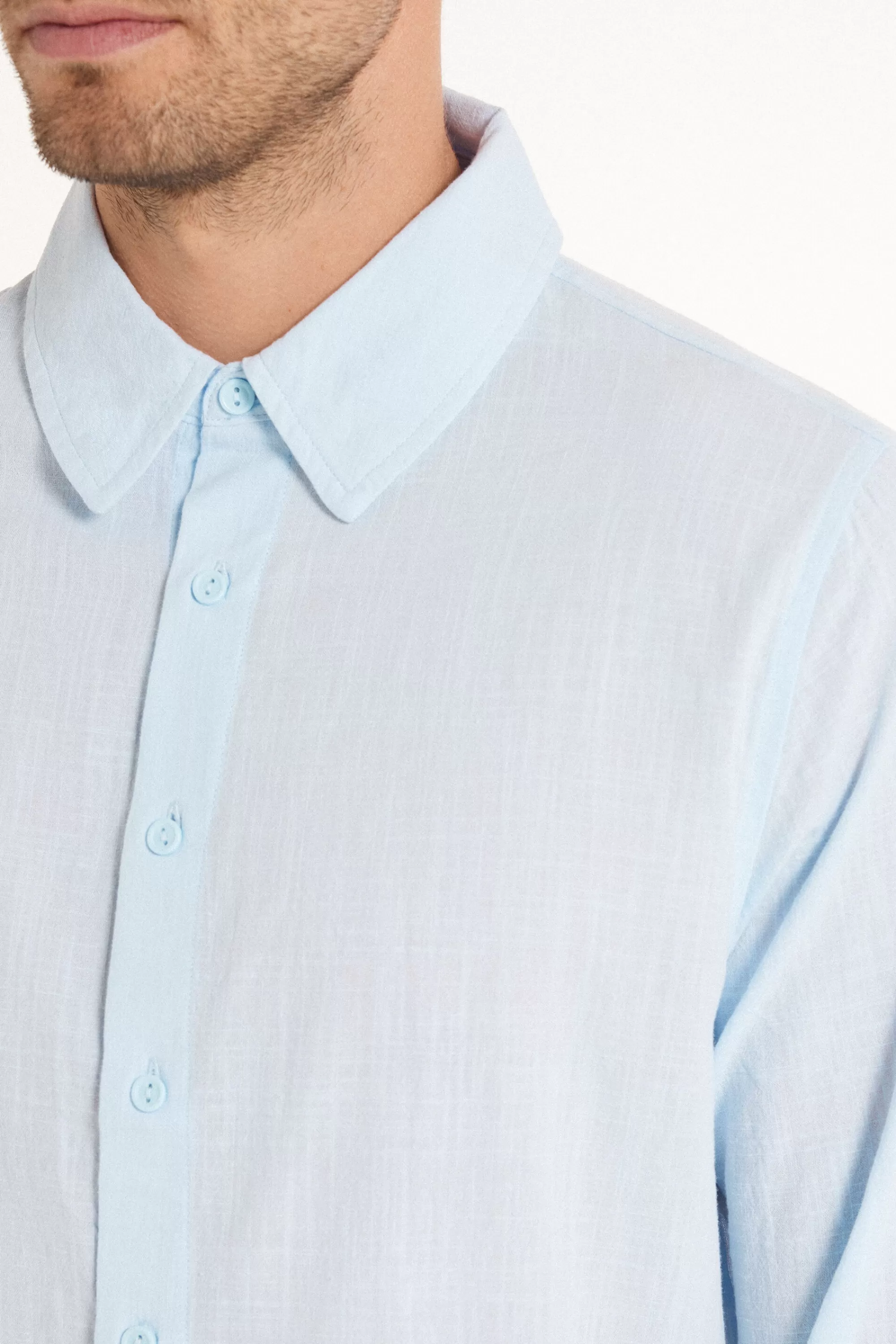 Flash Sale Camicia Manica Lunga In 100% Cotone Super Leggero - Maglie Maniche Lunghe - Uomo | Maglie maniche lunghe