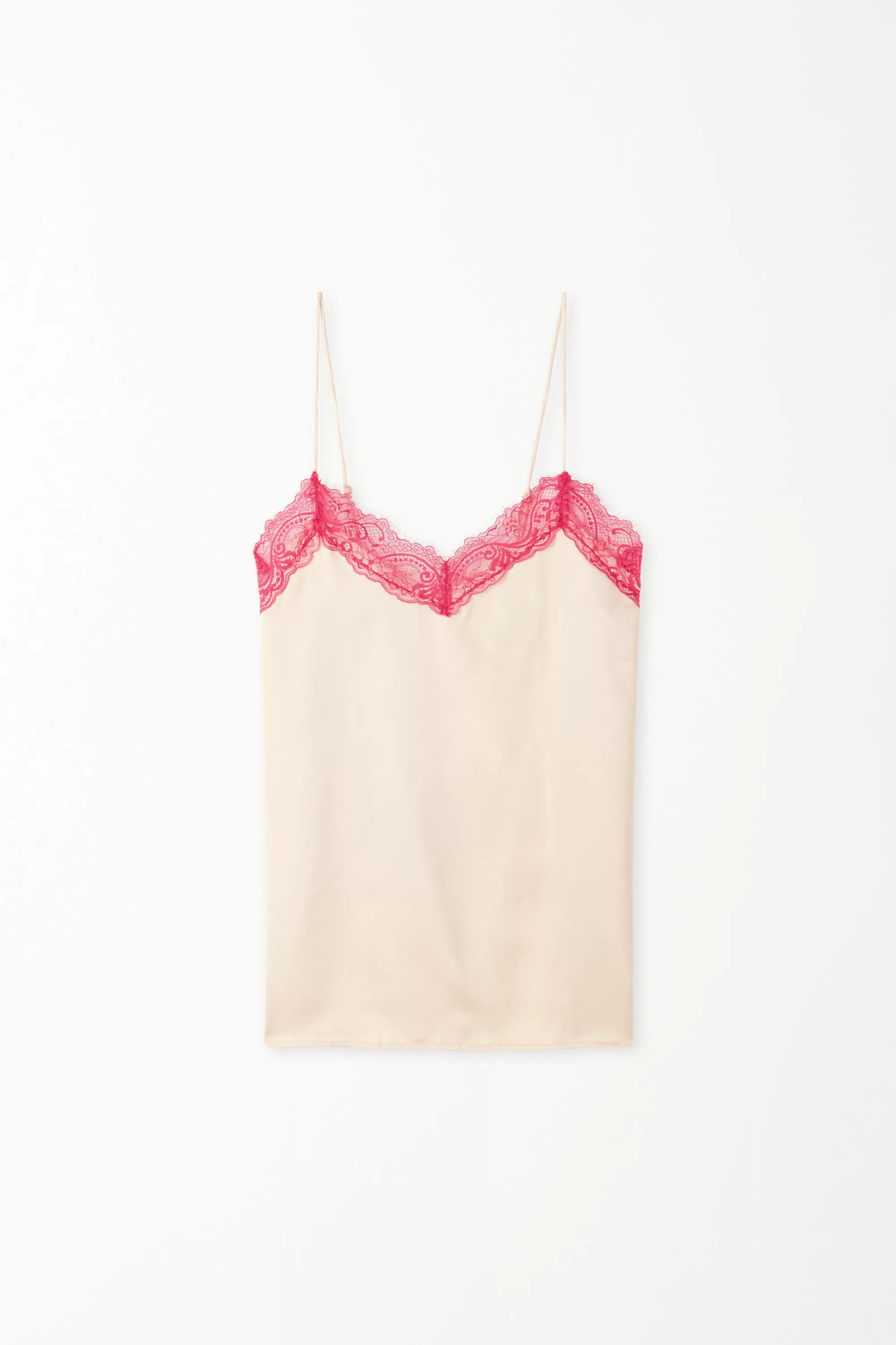 Best Canotta Con Spalline Sottili In Raso E Pizzo - Pigiami Combinabili - Donna | Canotte e Top | Pigiami combinabili