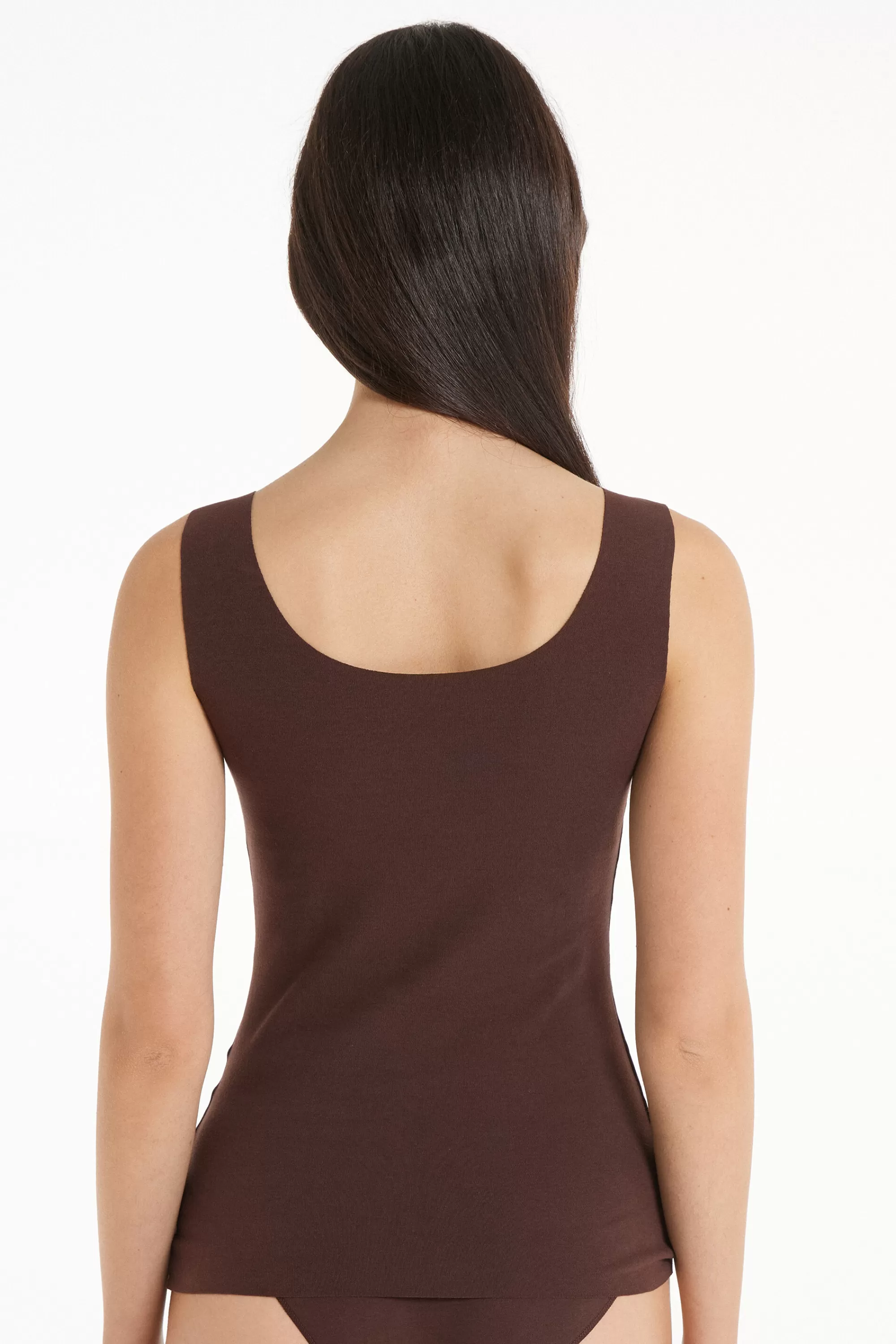 Outlet Canotta In Cotone Taglio Vivo - Canotte E Top - Donna | Top e T-shirt | Canotte e Top