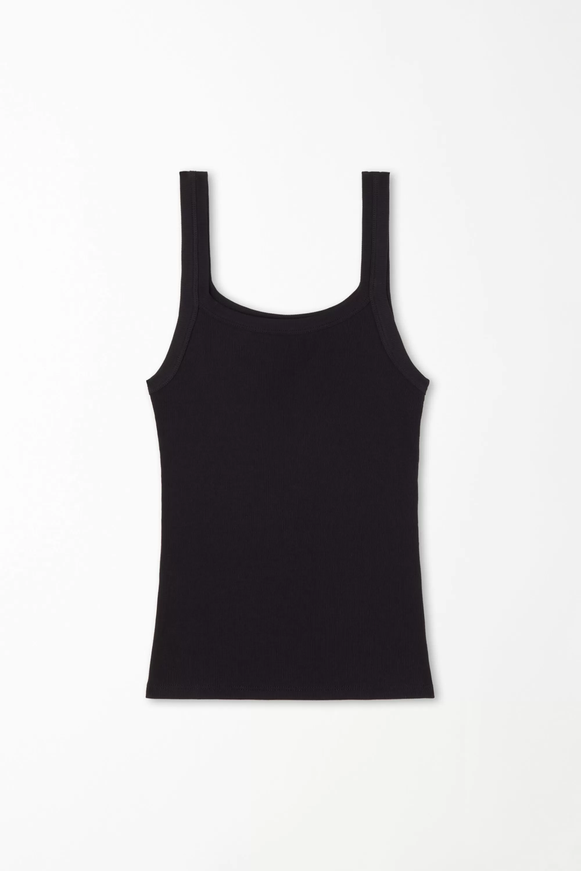 Best Canotta Scollo Squadrato In Cotone A Costine - Canotte E Top - Donna | Canotte e Top