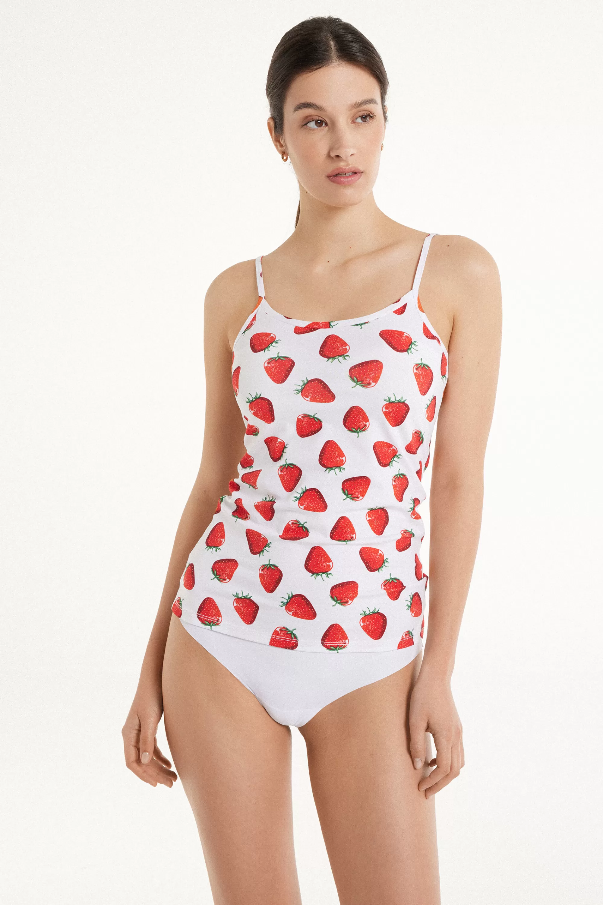Store Canotta Scollo Tondo In Cotone Elasticizzato - Canotte E Top - Donna | Canotte e Top