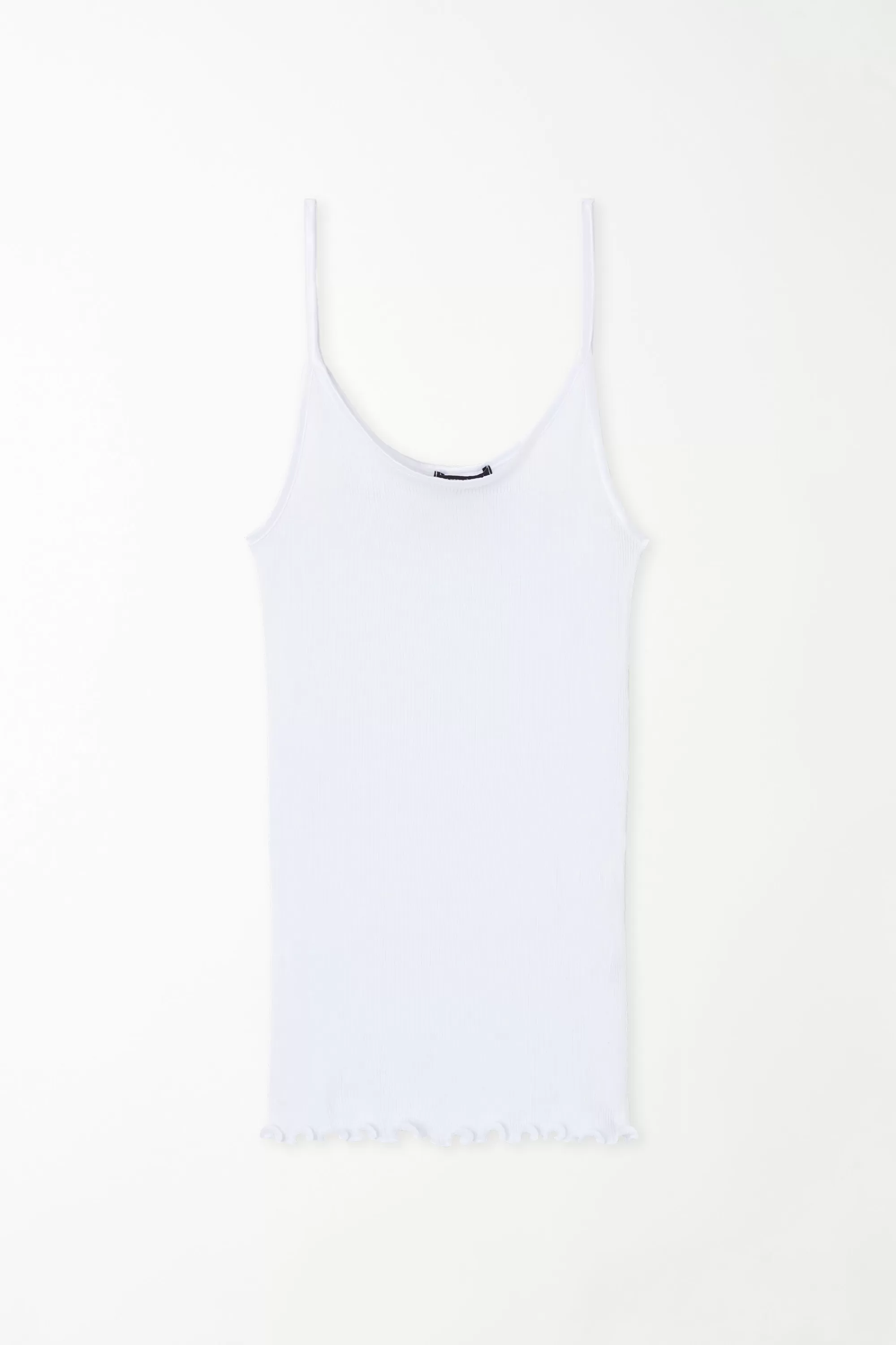 Clearance Canotta Spalline Sottili In 100% Cotone A Costine E Raso - Canotte E Top - Donna | Canotte e Top