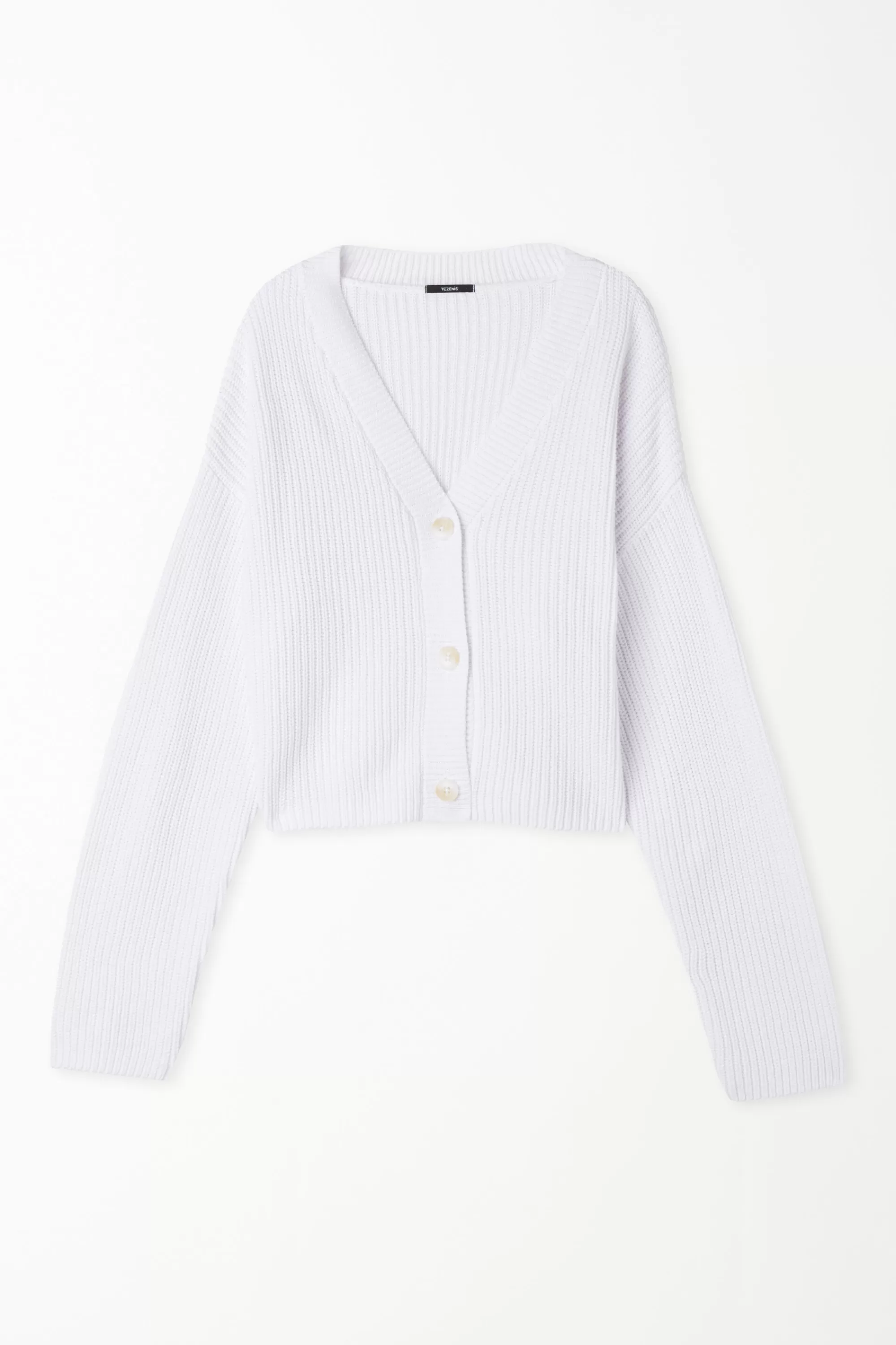 Discount Cardigan Corto Manica Lunga Con Bottoni A Coste - Cardigan E Maglioni - Donna | Cardigan e Maglioni