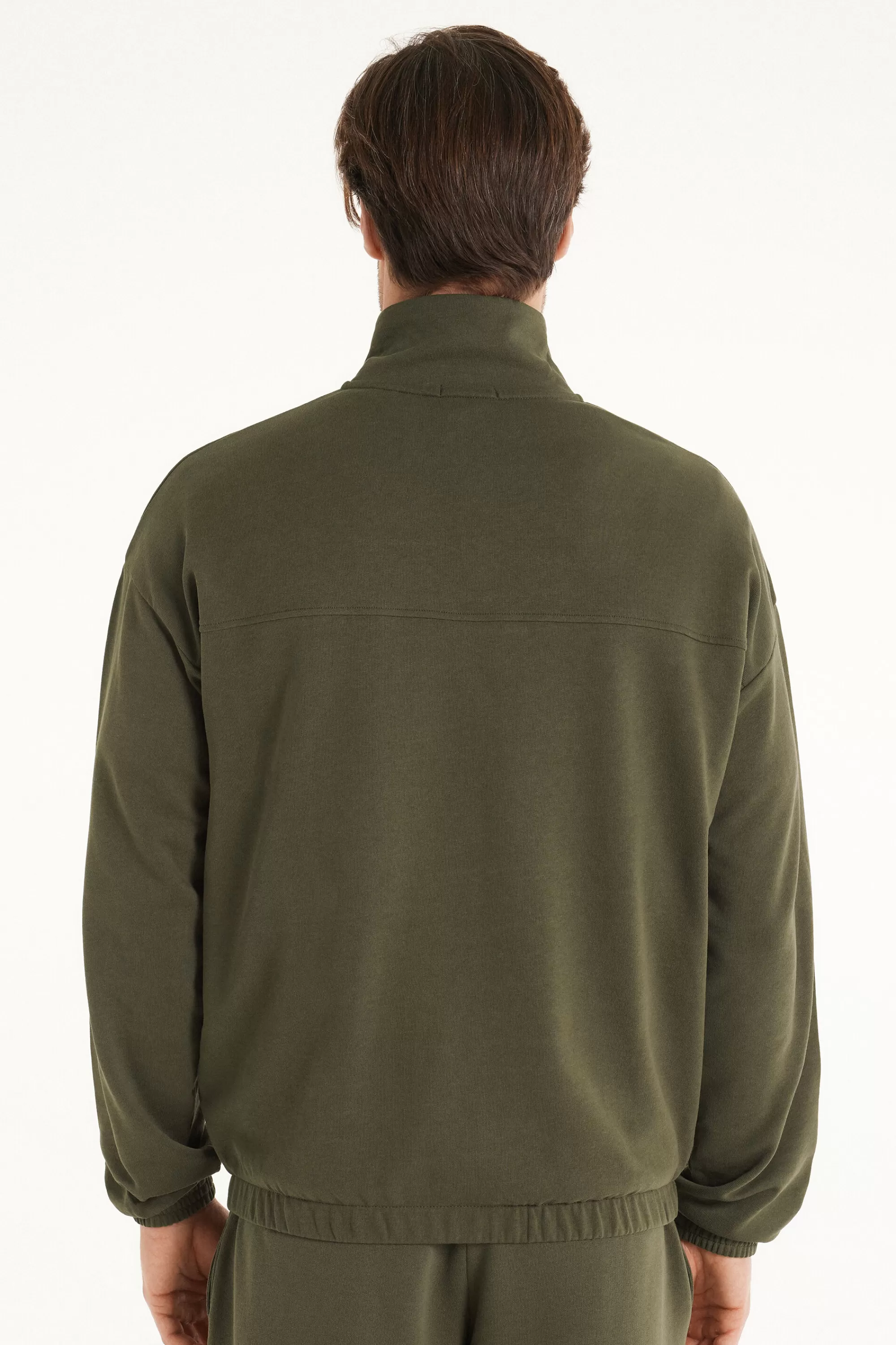 Cheap Felpa Manica Lunga Con Zip E Tasche Basic - Felpe - Uomo | Tute | Felpe