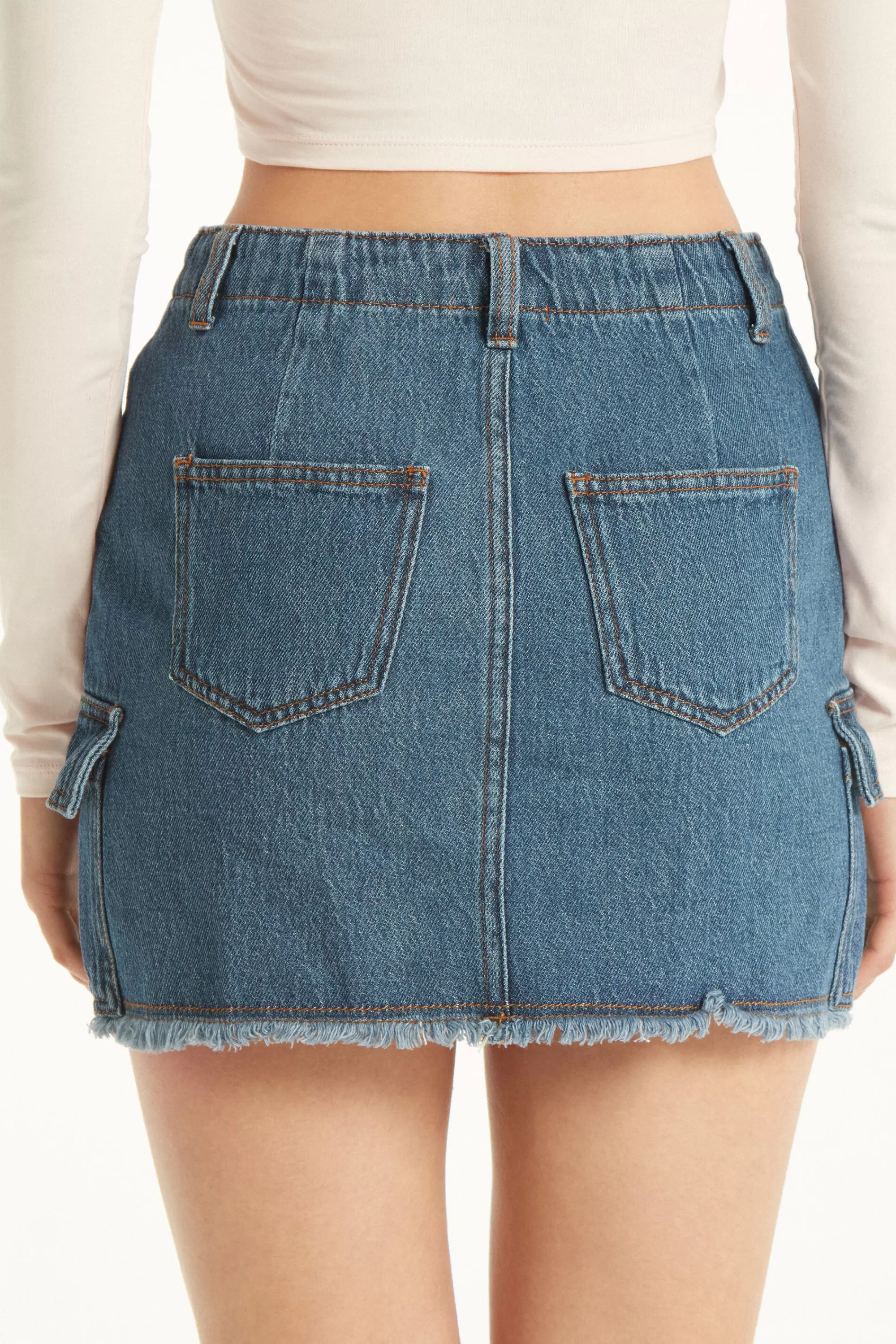 Flash Sale Gonna Corta Denim Cargo - Gonne - Donna | Gonne