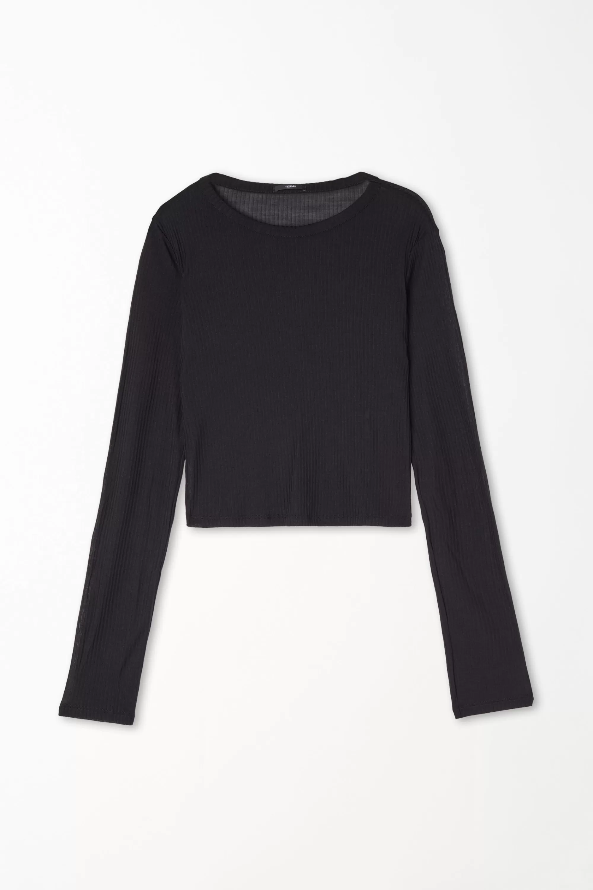 Best Maglia Corta A Manica Lunga Viscosa Ultraleggera A Costine - Maglie Maniche Lunghe - Donna | Maglie maniche lunghe