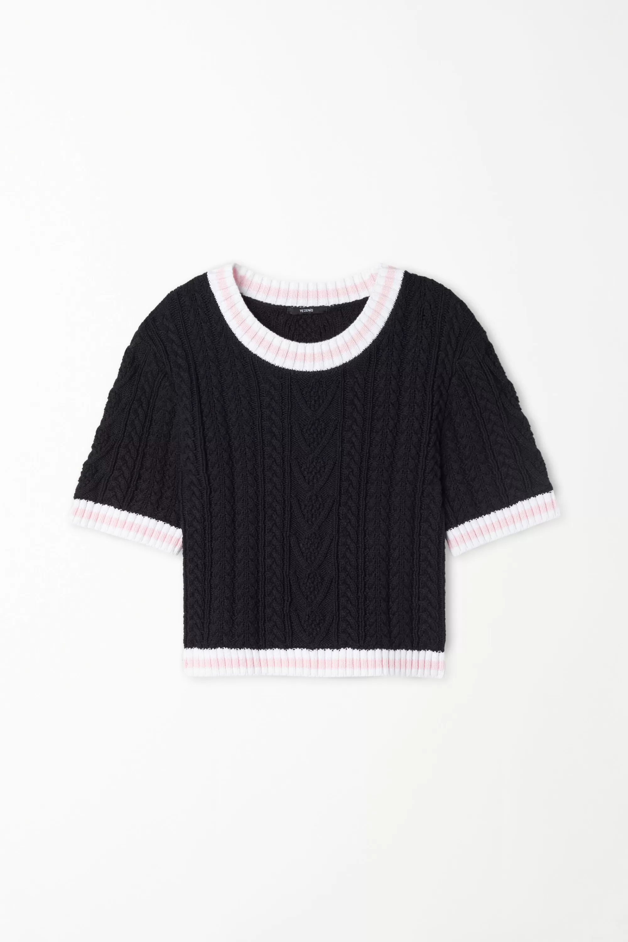 Outlet Maglia Corta A Mezza Manica Tessuto Calato Treccia - Magliette Maniche Corte - Donna | Magliette maniche corte