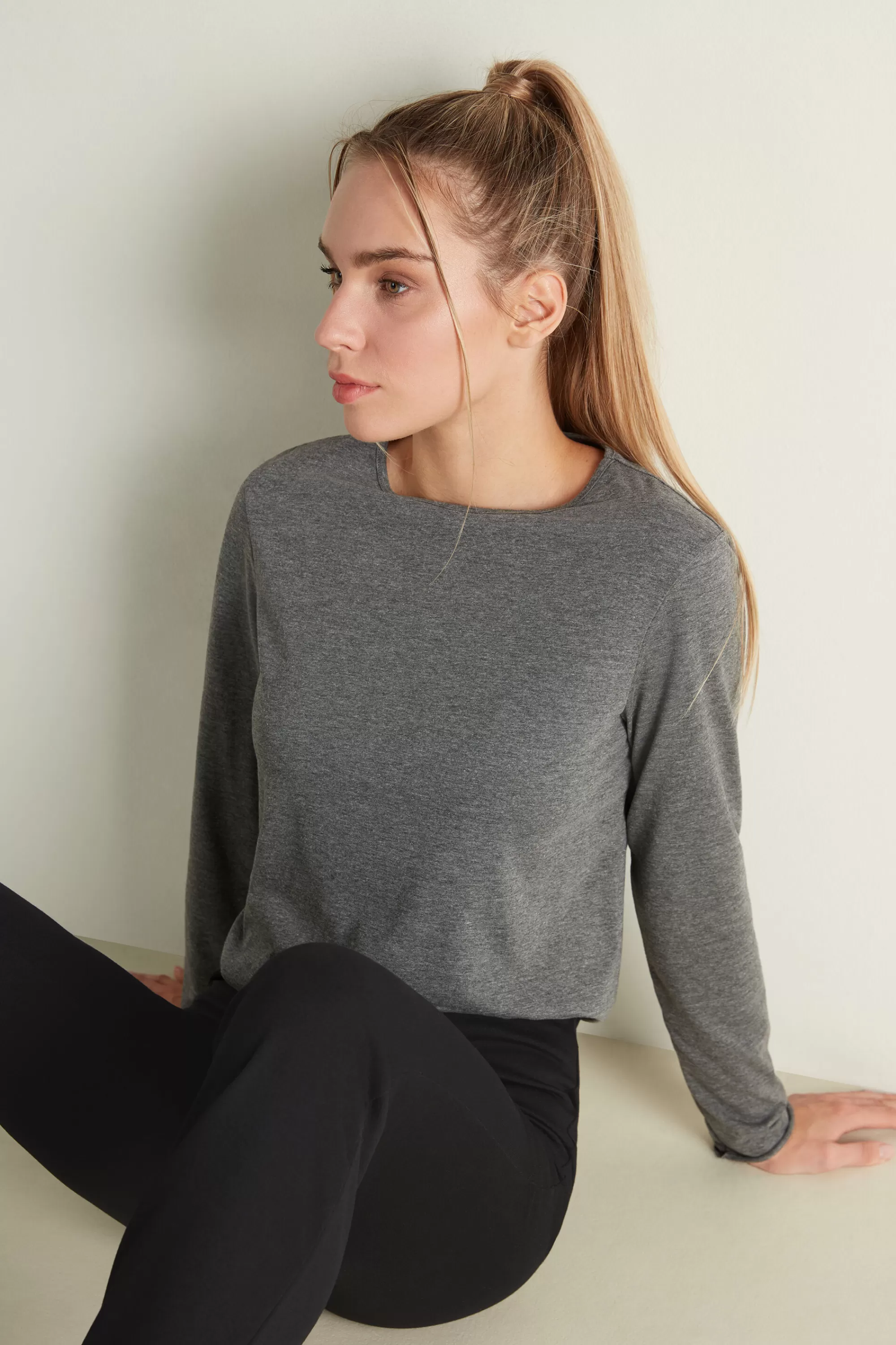 Hot Maglia Cotone Manica Lunga Punto Bambola - Pigiami Combinabili - Donna | Maglie maniche lunghe | Pigiami combinabili