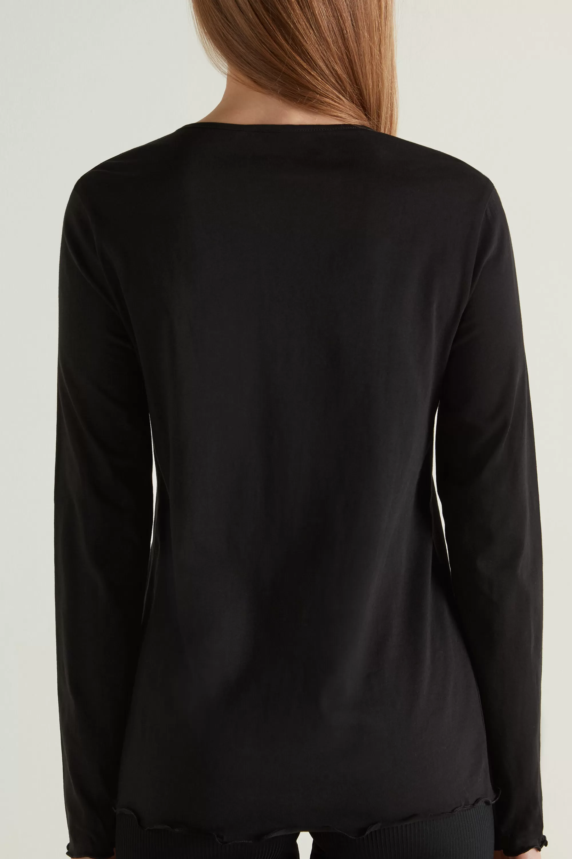 Fashion Maglia Cotone Manica Lunga Punto Bambola - Pigiami Combinabili - Donna | Maglie maniche lunghe | Pigiami combinabili