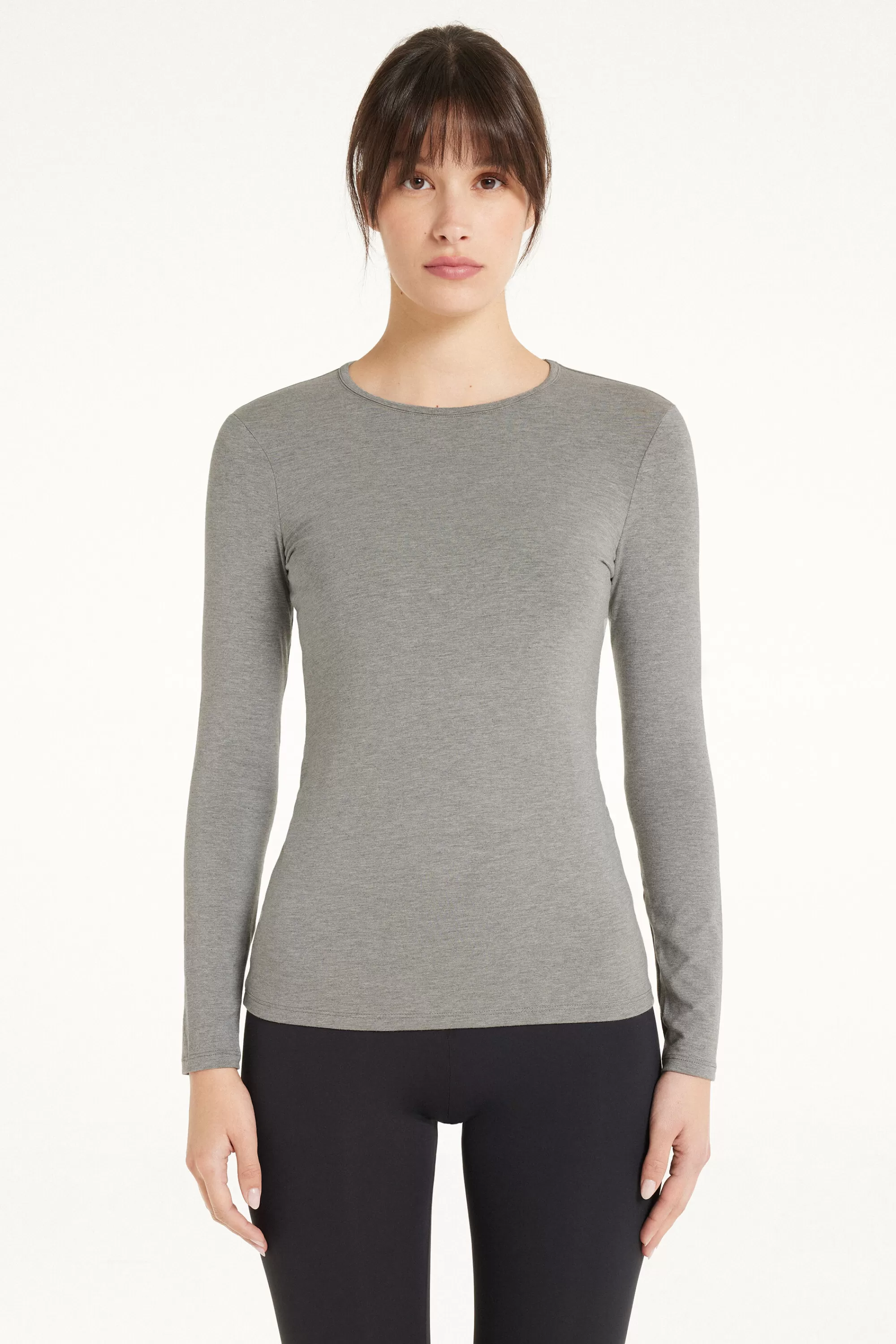 Flash Sale Maglia Girocollo Cotone E Modal Termico - Maglie Maniche Lunghe - Donna | Maglie termiche | Maglie maniche lunghe
