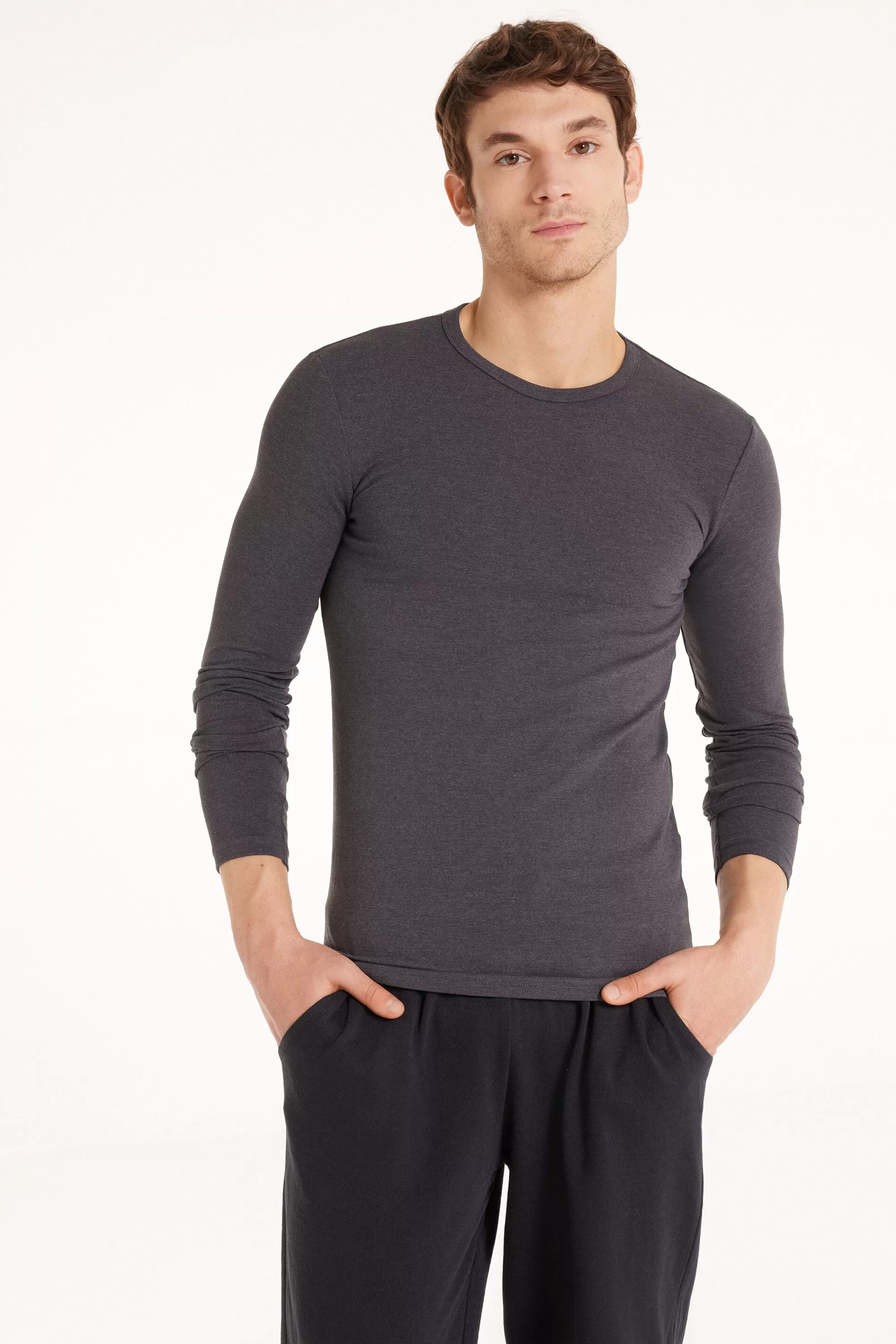 Clearance Maglia Manica Lunga Girocollo Cotone Termico - Maglie Maniche Lunghe - Uomo | Maglie termiche | Maglie maniche lunghe