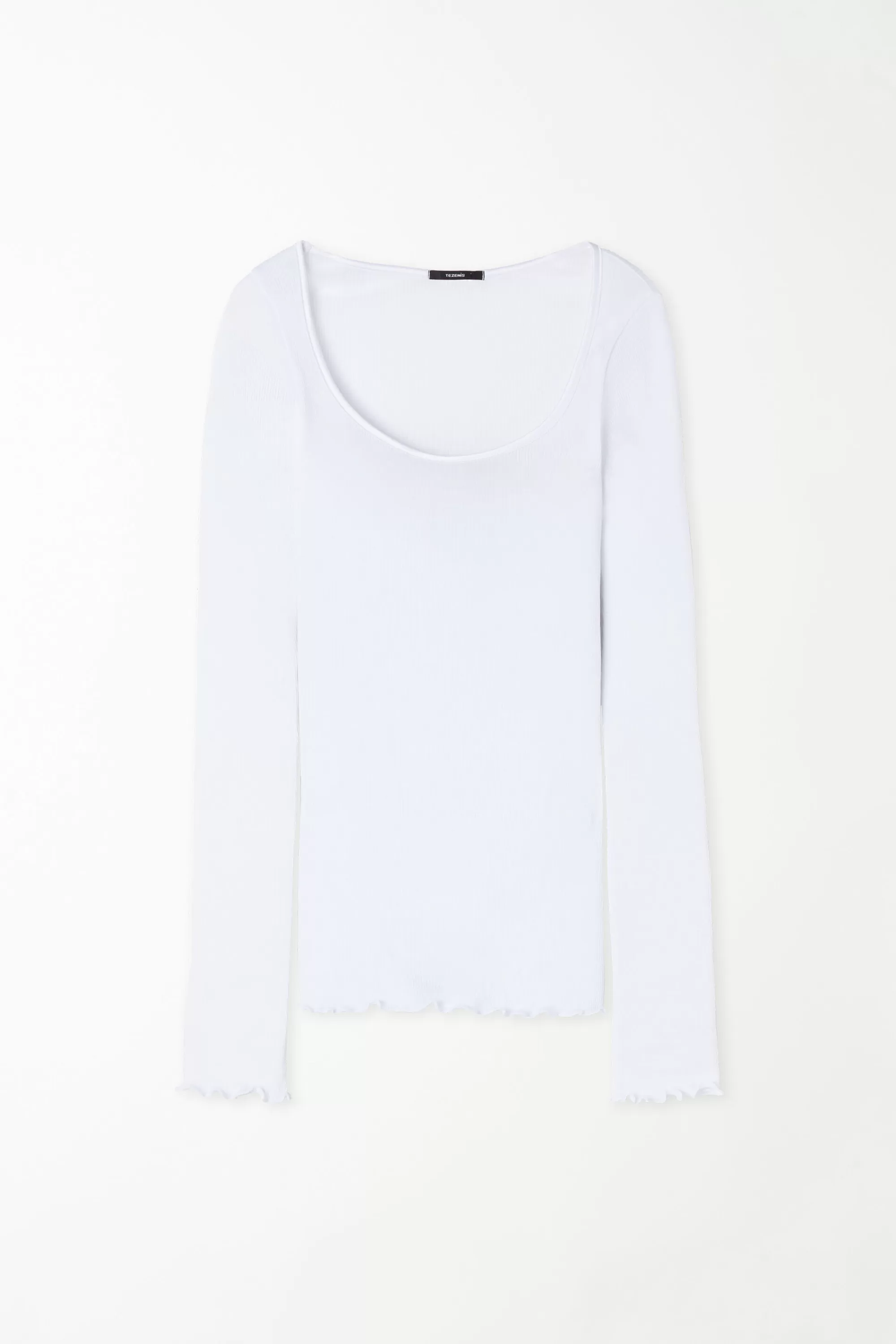 Discount Maglia Manica Lunga In 100% Cotone A Costine E Raso - Maglie Maniche Lunghe - Donna | Maglie maniche lunghe