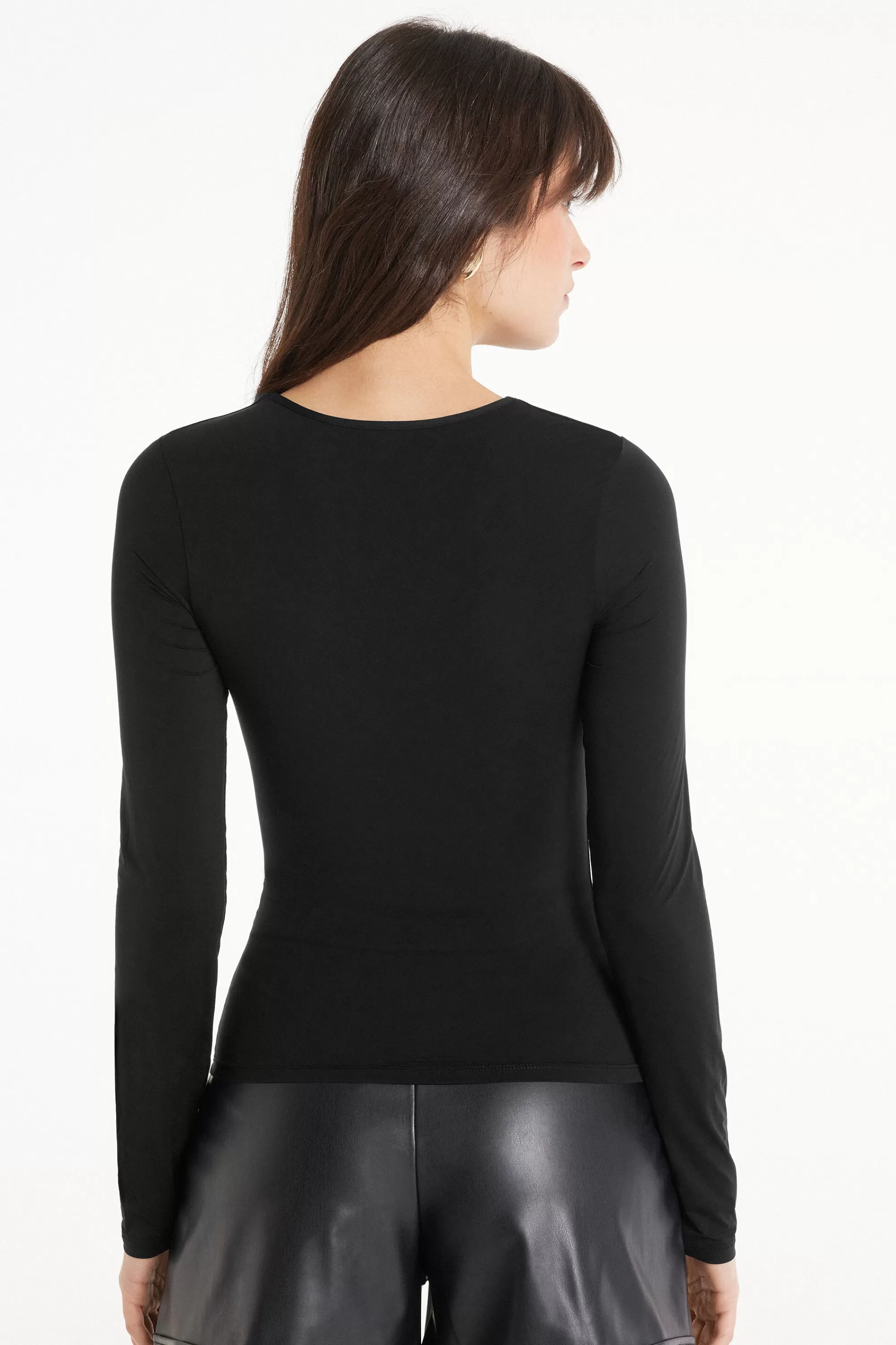 Clearance Maglia Manica Lunga Microfibra Con Nodi - Maglie Maniche Lunghe - Donna | Maglie maniche lunghe