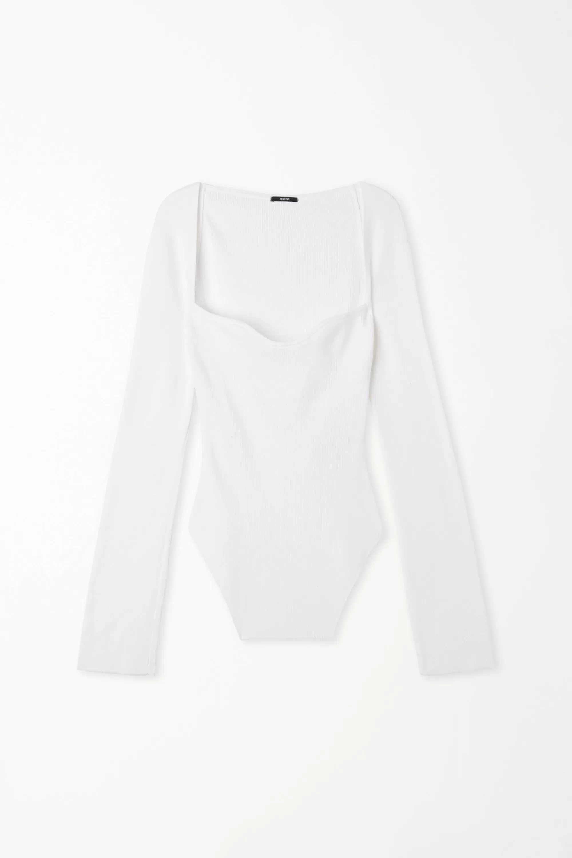 Best Sale Maglia Manica Lunga Scollo A Cuore A Costine - Maglie Maniche Lunghe - Donna | Maglie maniche lunghe
