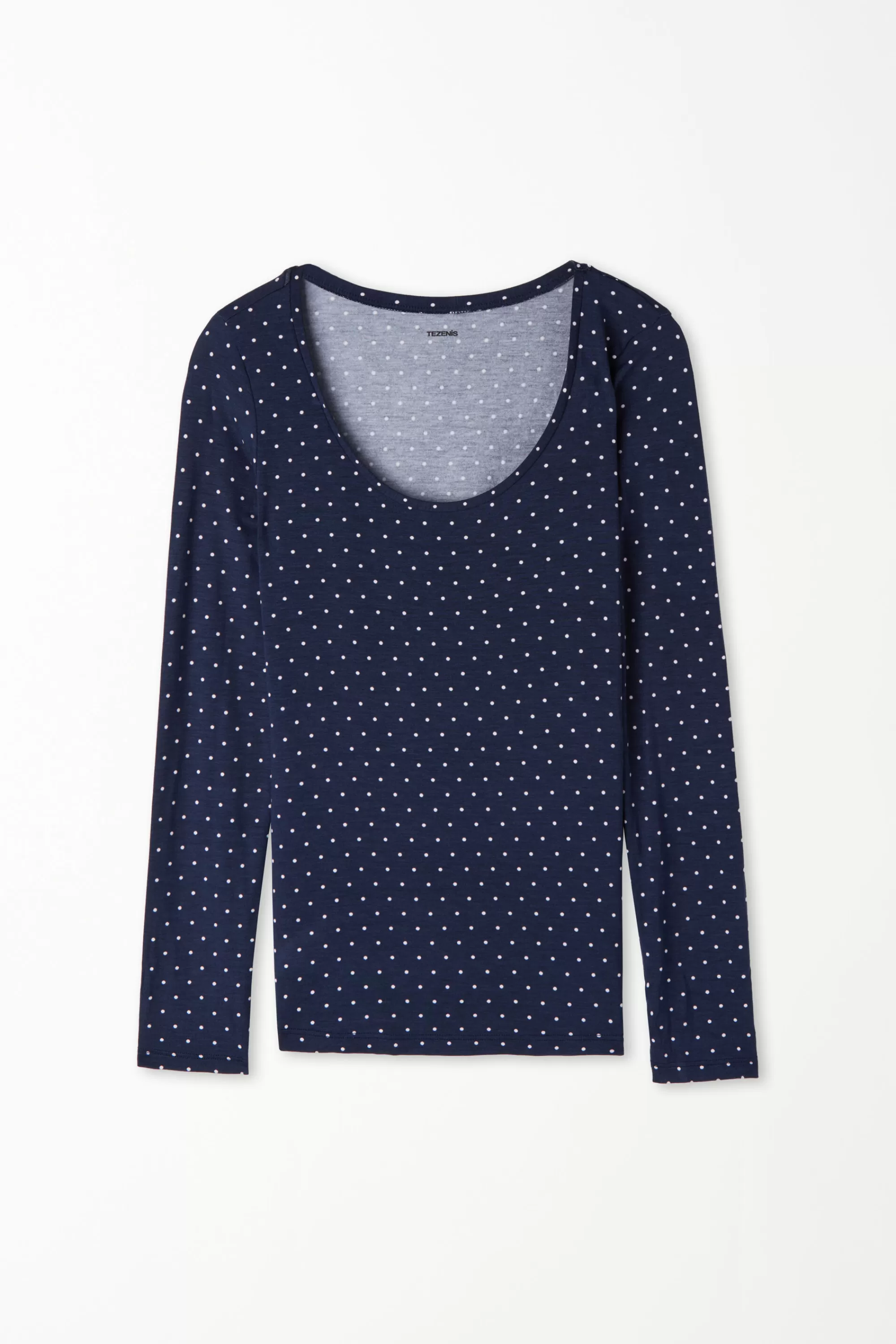 Best Sale Maglia Manica Lunga Scollo Ampio Viscosa Stampata - Maglie Maniche Lunghe - Donna | Maglie maniche lunghe