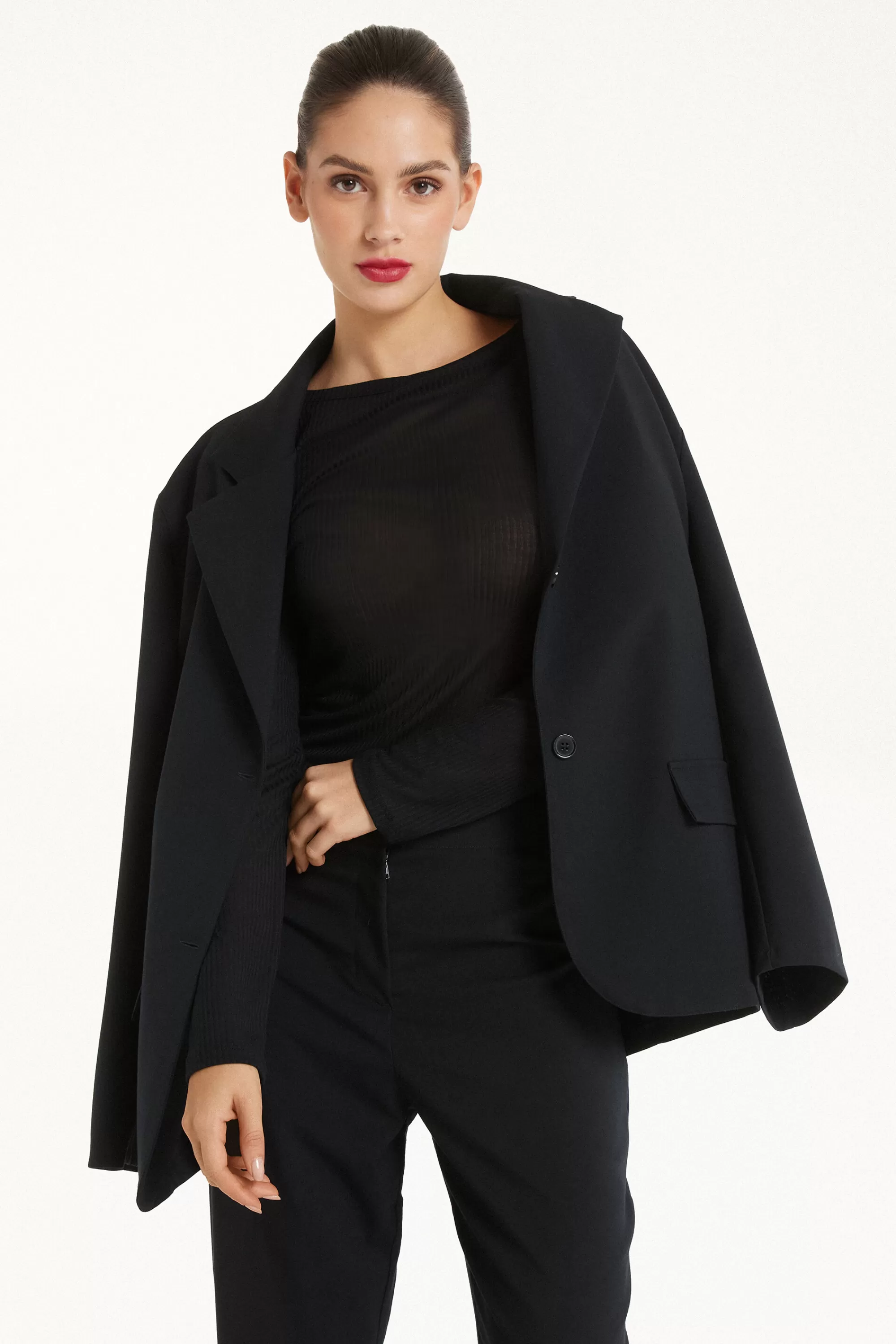 Best Sale Maglia Manica Lunga Scollo Barchetta Viscosa Ultraleggera A Costine - Maglie Maniche Lunghe - Donna | Maglie maniche lunghe
