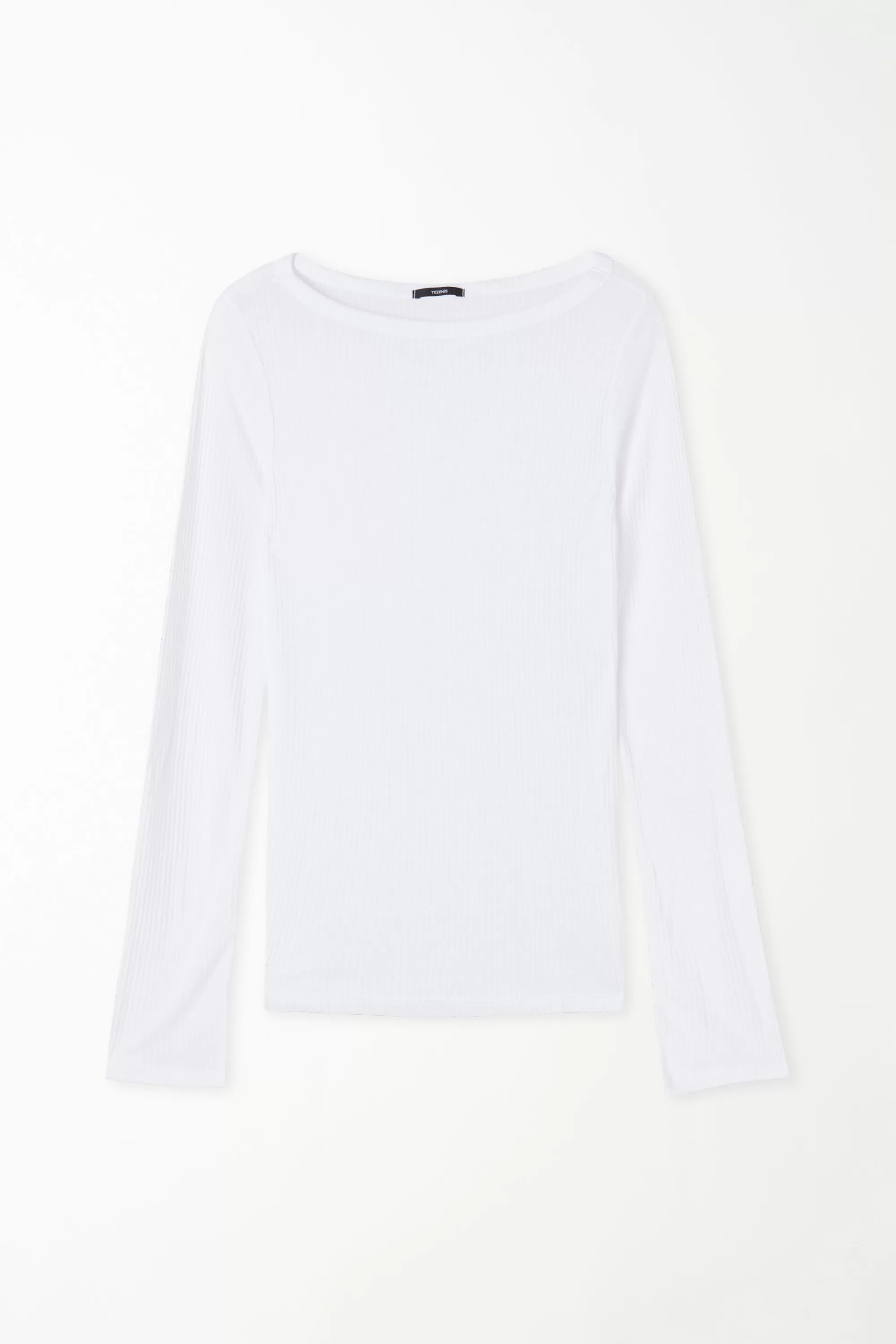 New Maglia Manica Lunga Scollo Barchetta Viscosa Ultraleggera A Costine - Maglie Maniche Lunghe - Donna | Maglie maniche lunghe