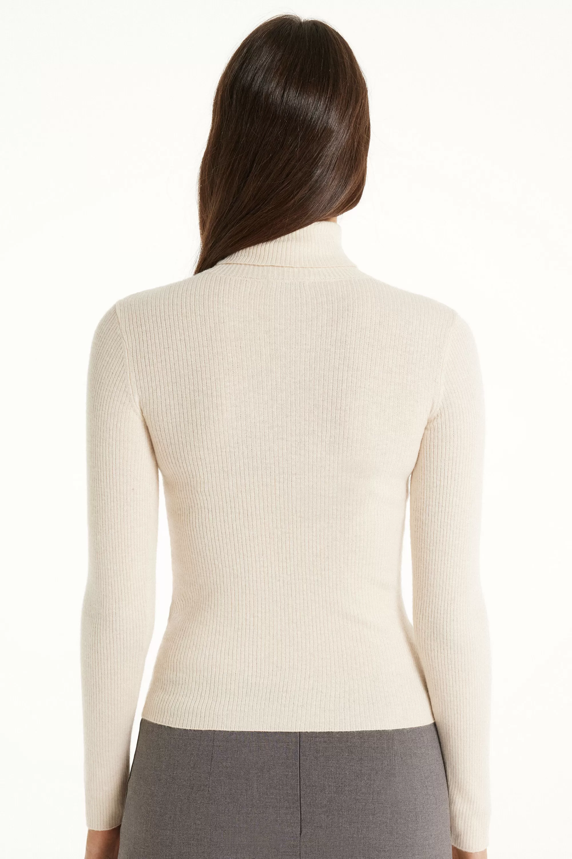 Cheap Maglia Pesante Manica Lunga Collo Alto Costine Con Lana - Cardigan E Maglioni - Donna | Maglioncini lana | Cardigan e Maglioni