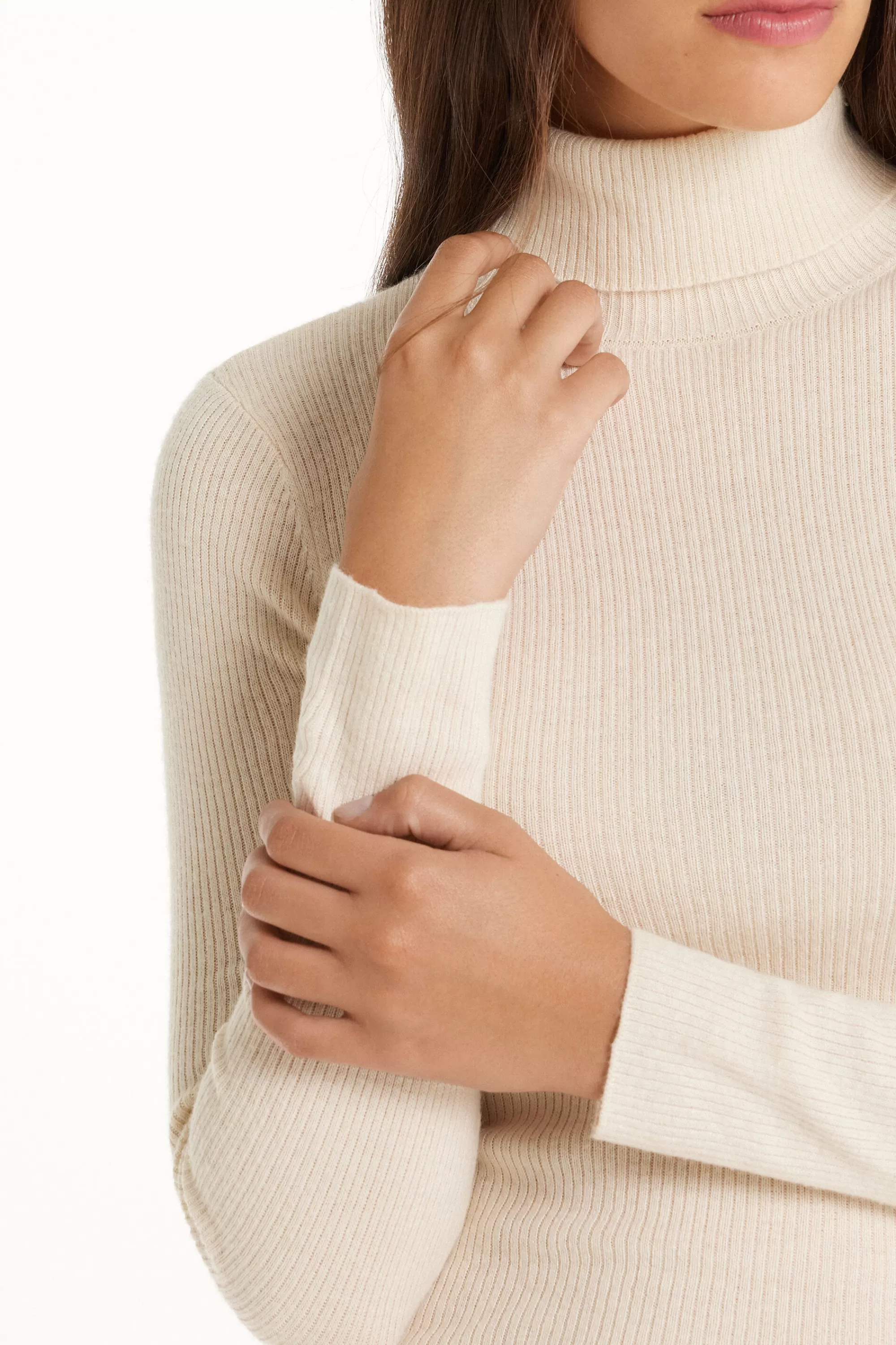 Cheap Maglia Pesante Manica Lunga Collo Alto Costine Con Lana - Cardigan E Maglioni - Donna | Maglioncini lana | Cardigan e Maglioni