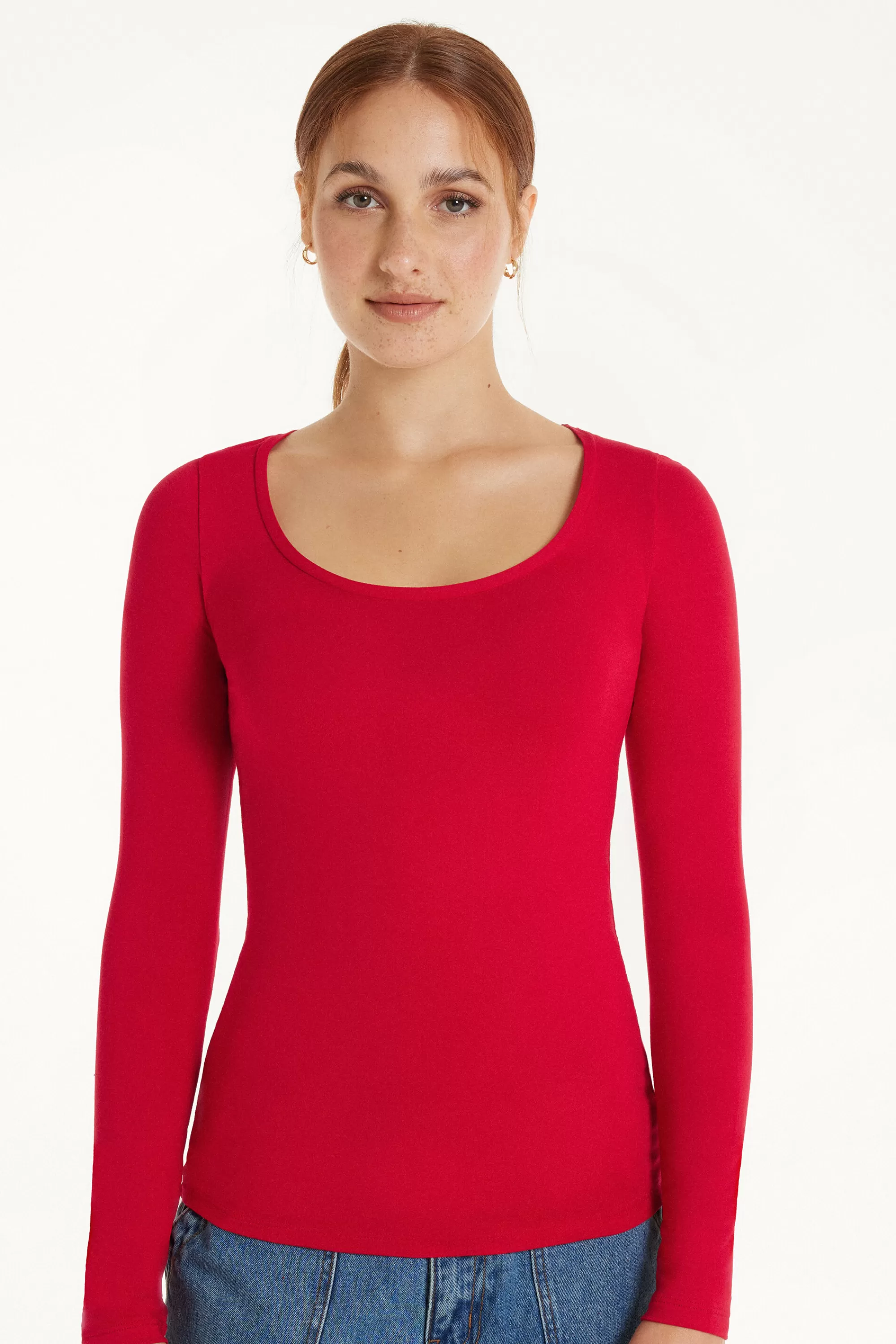 Discount Maglia Scollo Madonna Maniche Lunghe In Viscosa - Maglie Maniche Lunghe - Donna | Maglie maniche lunghe