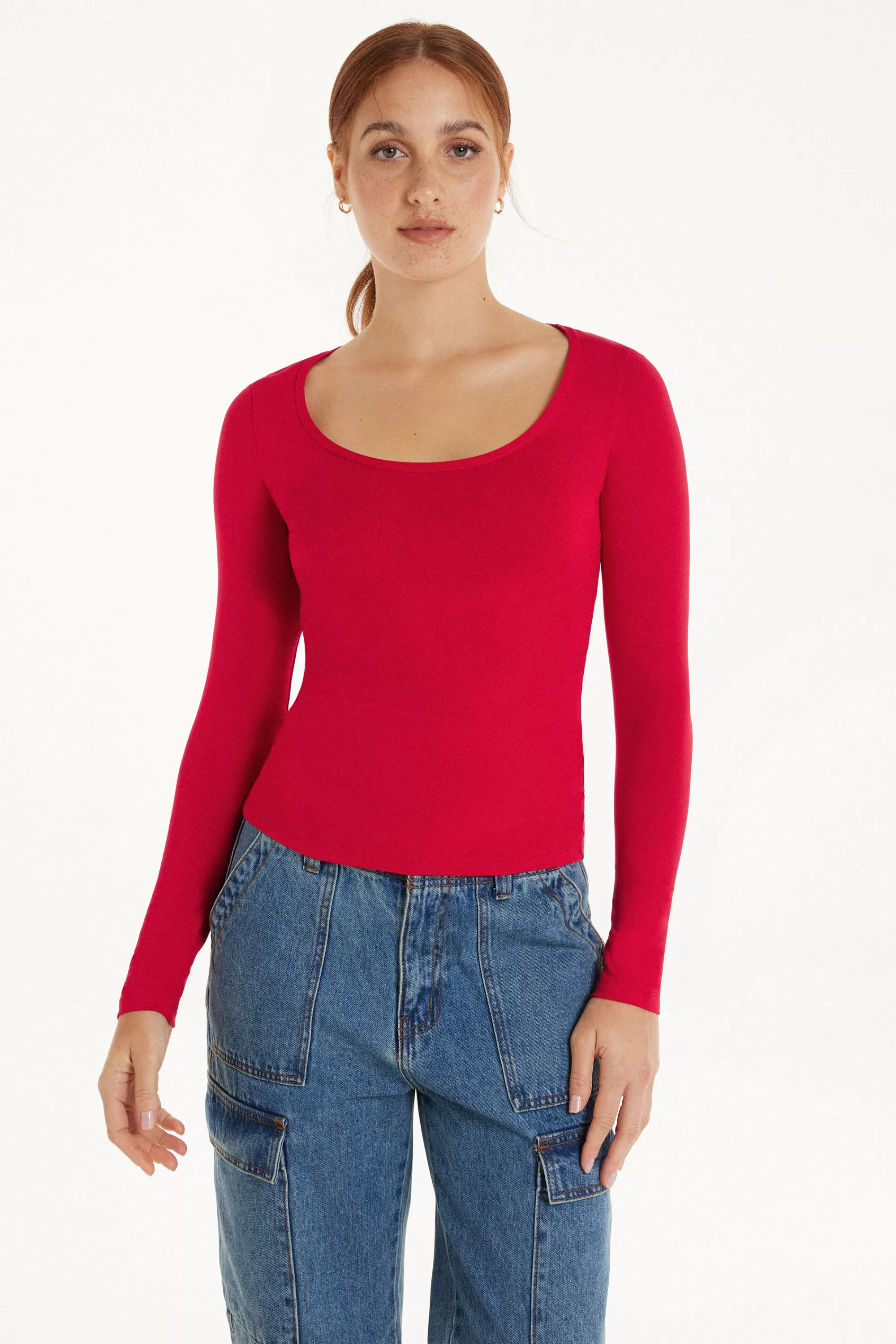 Discount Maglia Scollo Madonna Maniche Lunghe In Viscosa - Maglie Maniche Lunghe - Donna | Maglie maniche lunghe