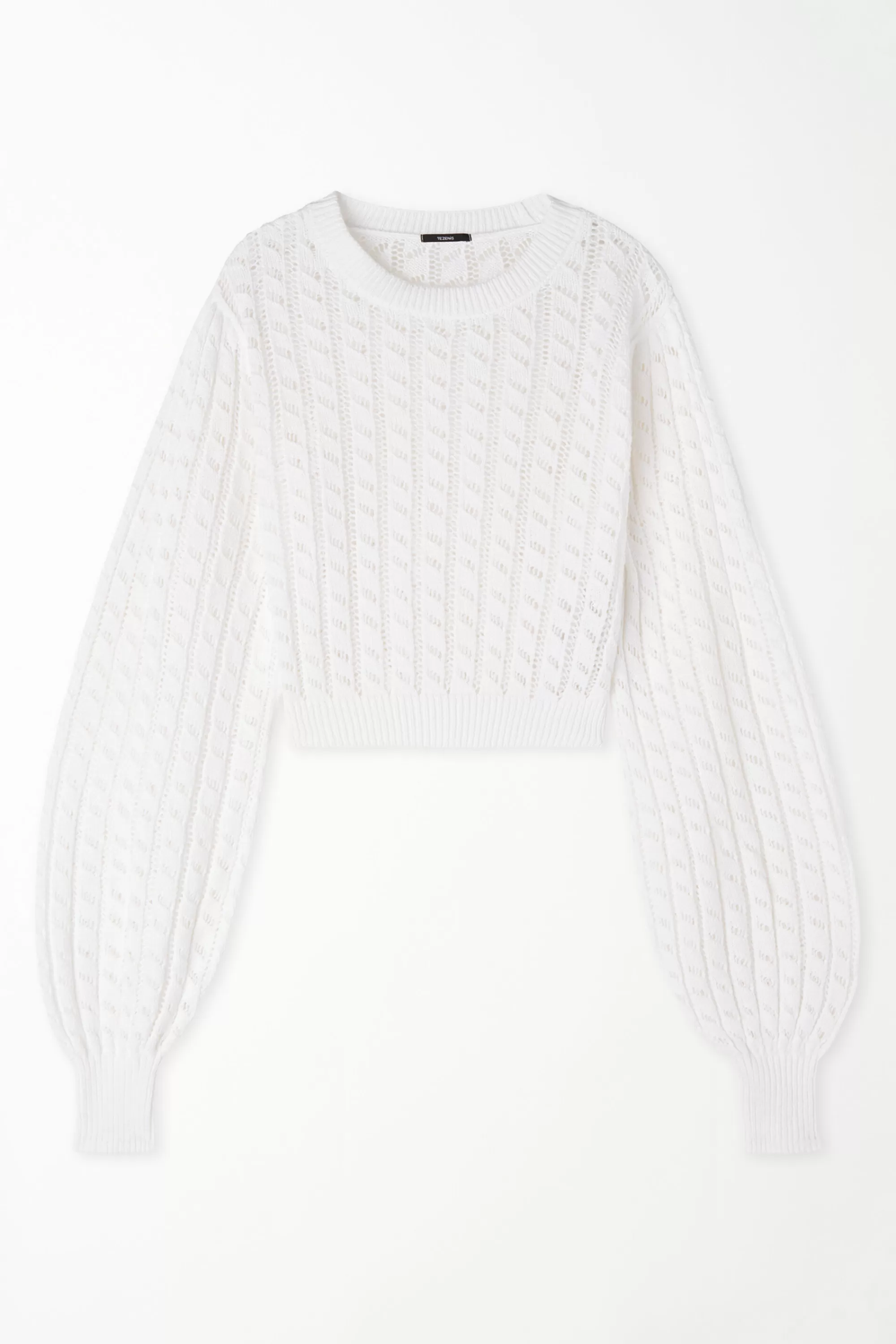 Online Maglioncino Corto A Manica Lunga Traforato - Maglie Maniche Lunghe - Donna | Cardigan e Maglioni | Maglie maniche lunghe