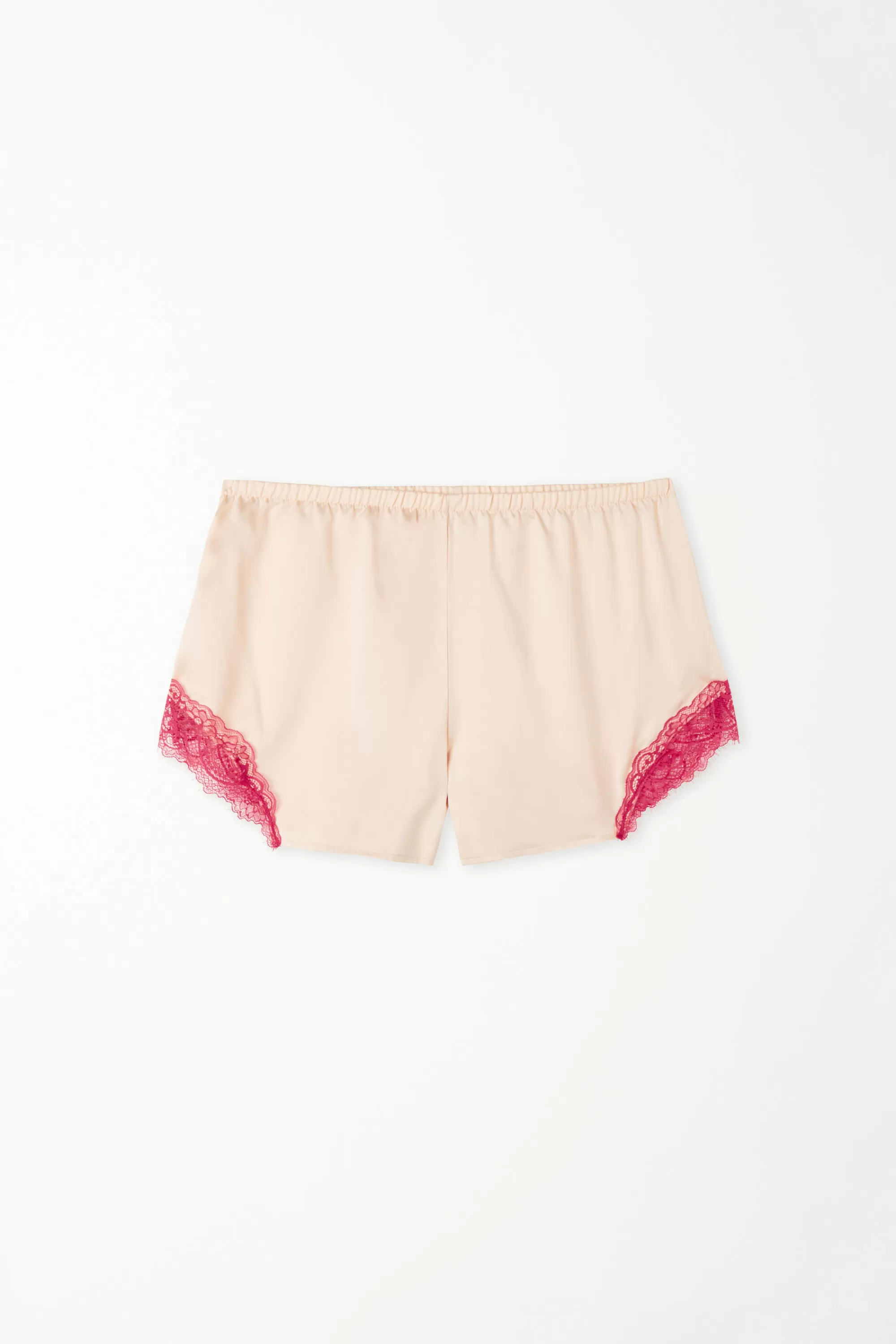 Online Pantaloncino Corto In Raso E Pizzo - Pigiami Combinabili - Donna | Shorts | Pigiami combinabili