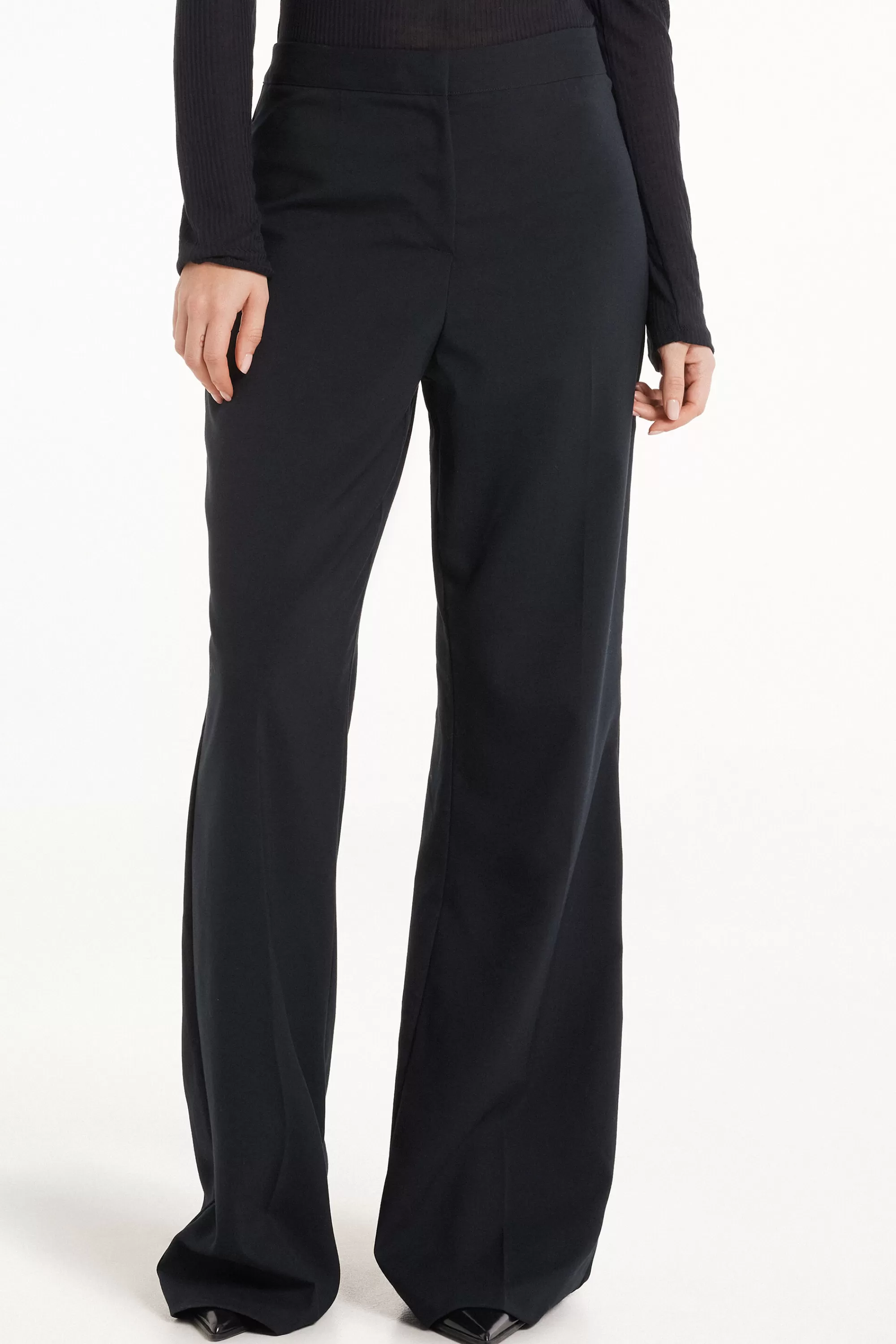 Cheap Pantaloni Lunghi A Palazzo In Tela - Pantaloni - Donna | Pantaloni