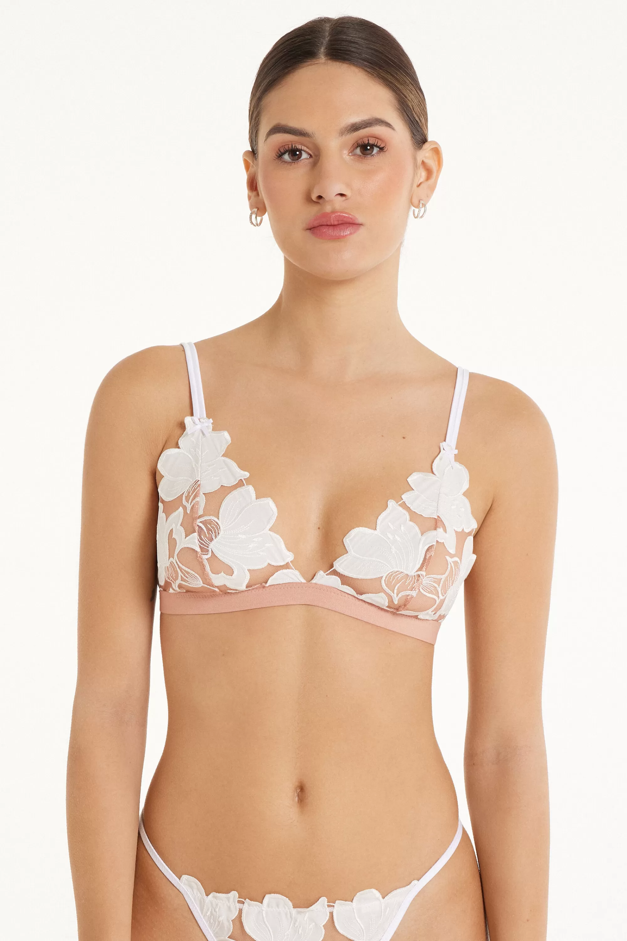 Hot Reggiseno Triangolo Lisbon Golden Princess Lace Timeless Flowers - Triangolo - Donna | Sposa | Completi intimi