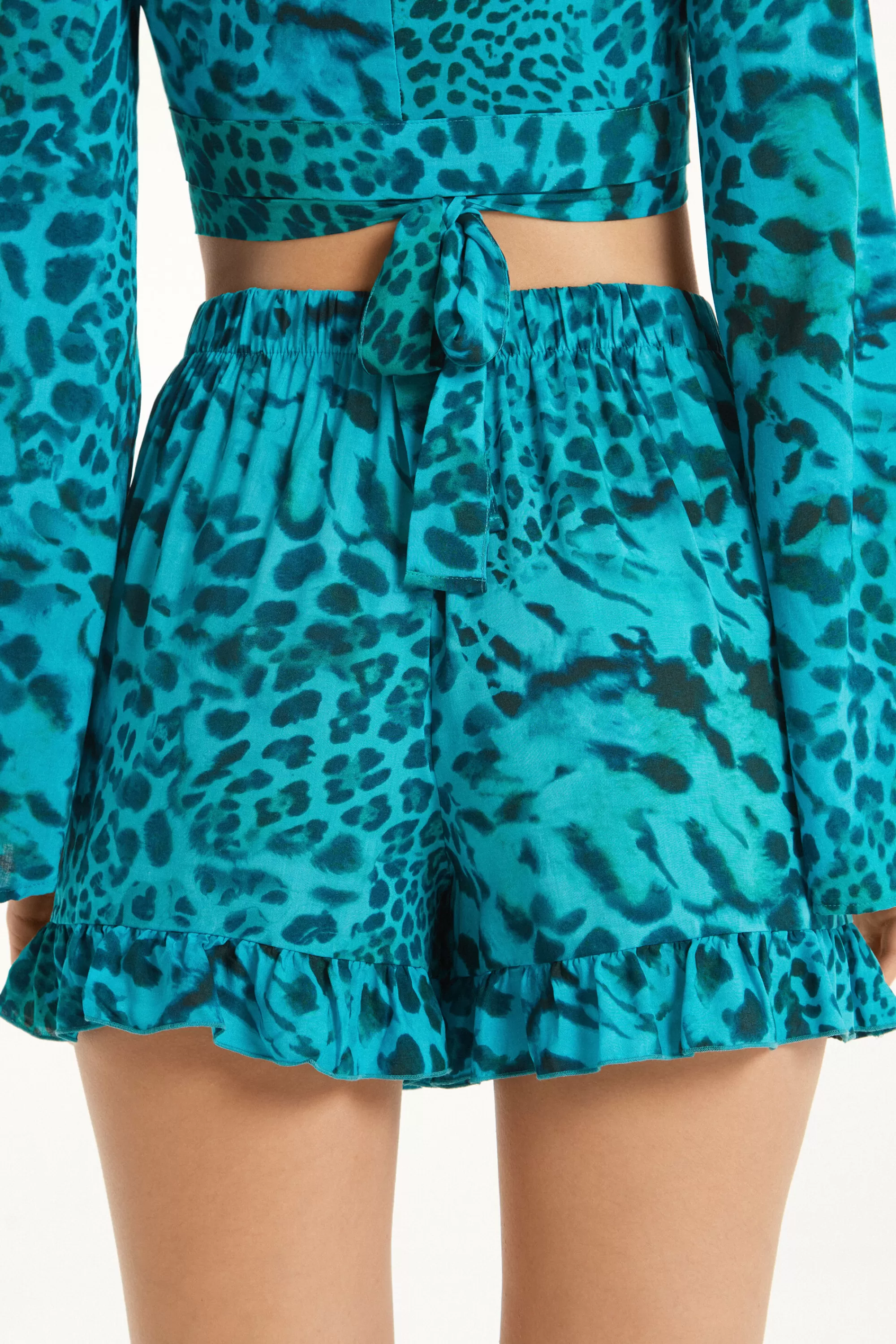 Online Short Con Arriccio Laterale Tela Viscosa - Shorts - Donna | Shorts