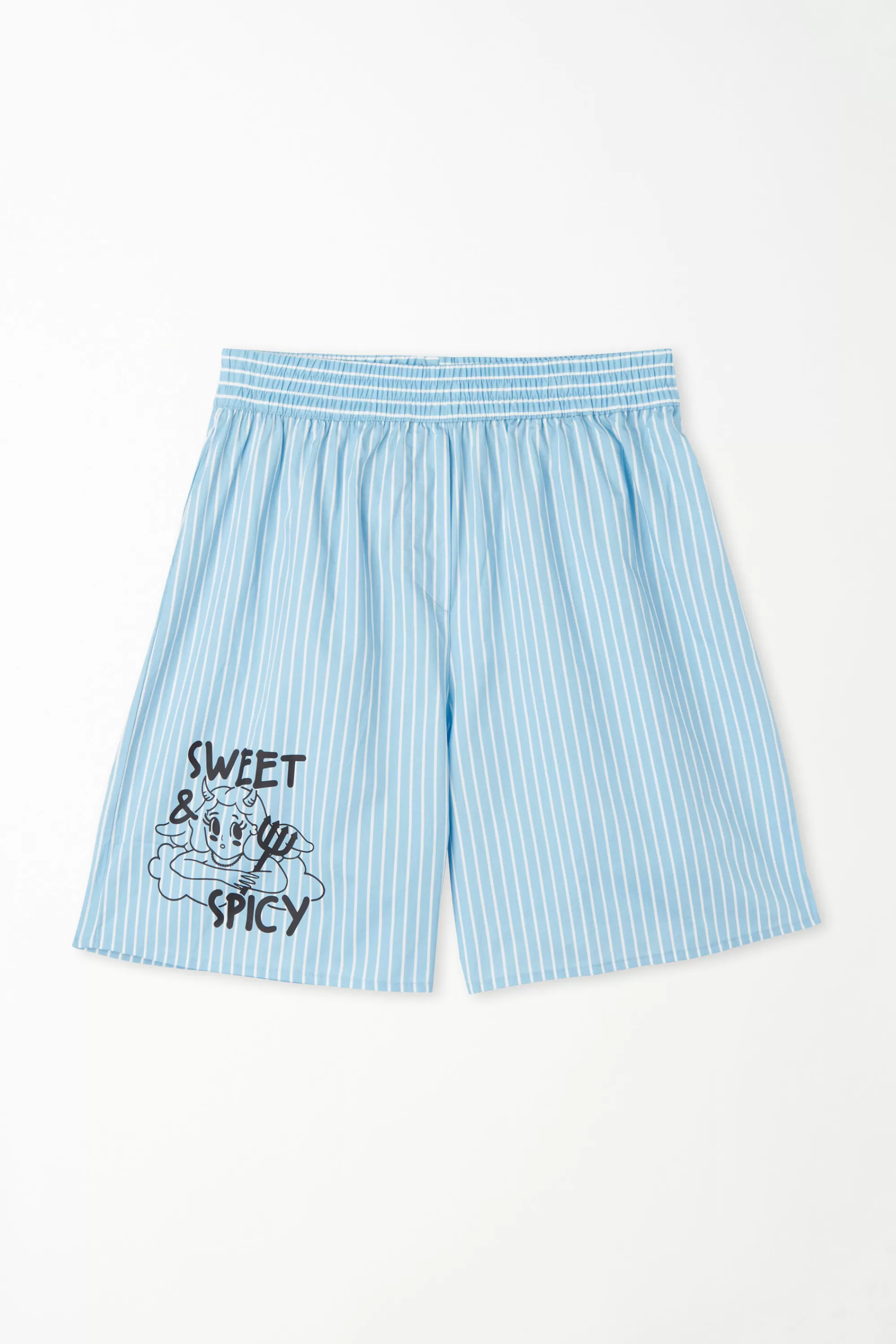 Cheap Shorts Gessato Con Scritte Over - Pigiami Combinabili - Donna | Shorts | Pigiami combinabili