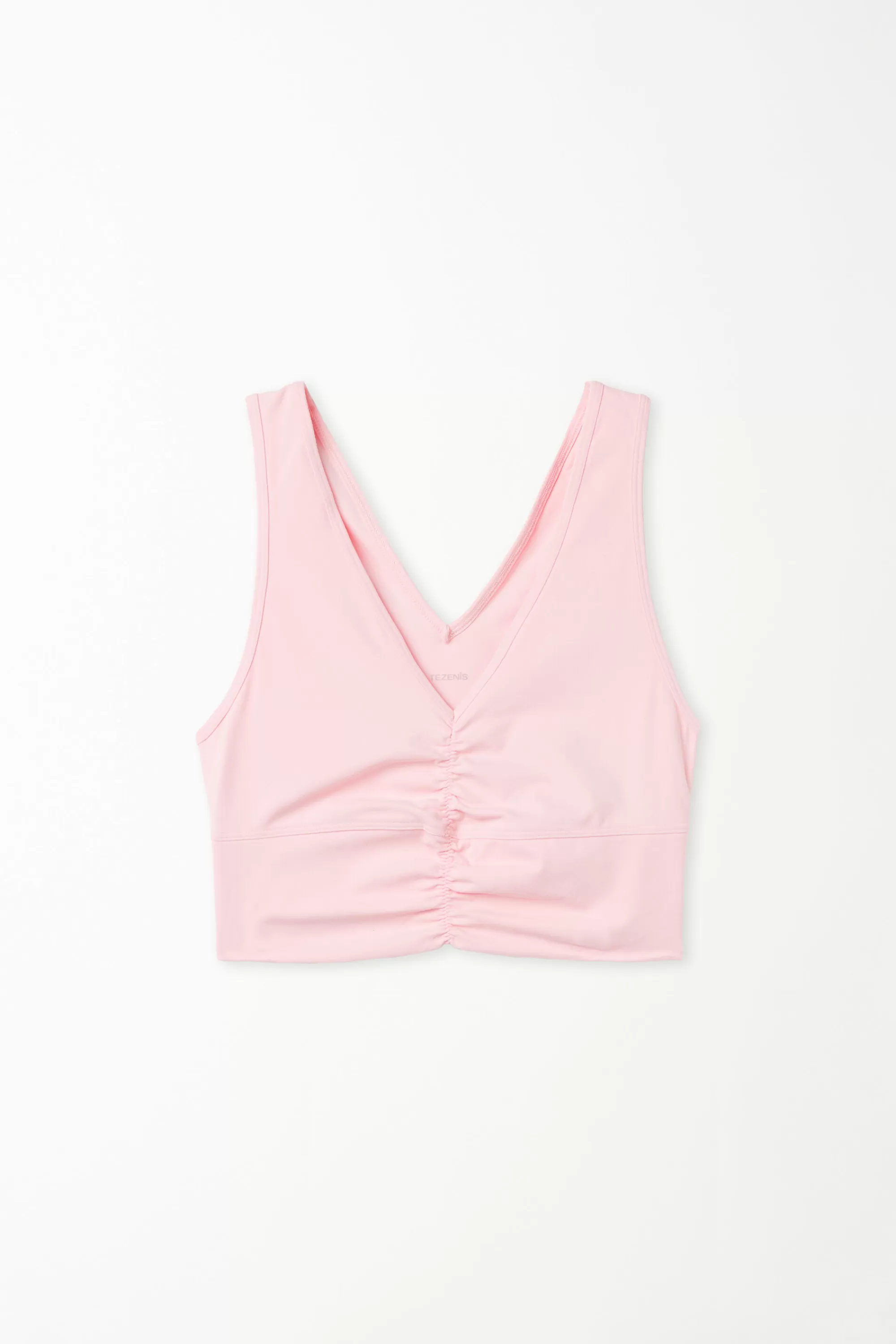 Clearance Top Corto Scollo Americana Con Arriccio In Microfibra Morbida - Canotte E Top - Donna | Top e T-shirt | Collezione Fitness