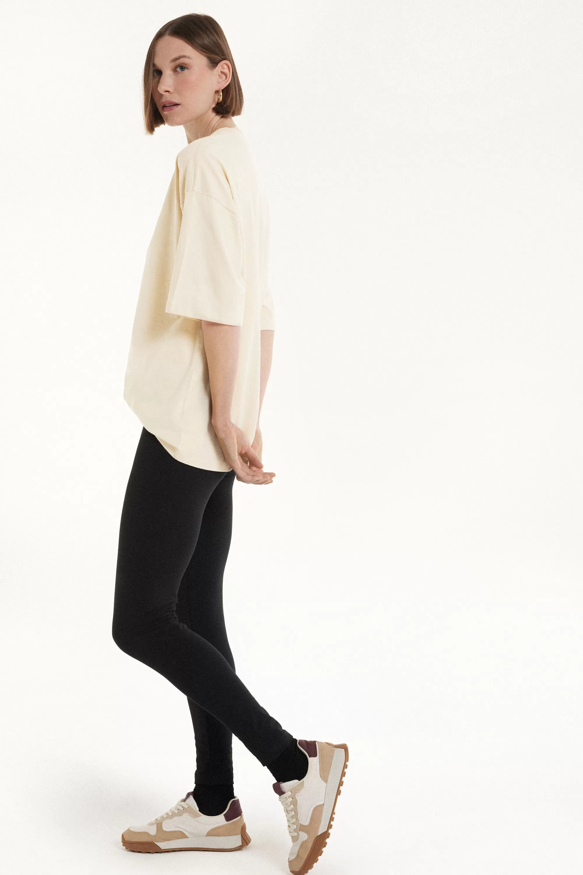 Clearance T-Shirt A Girocollo Oversize In Cotone - Magliette Maniche Corte - Donna | Magliette maniche corte