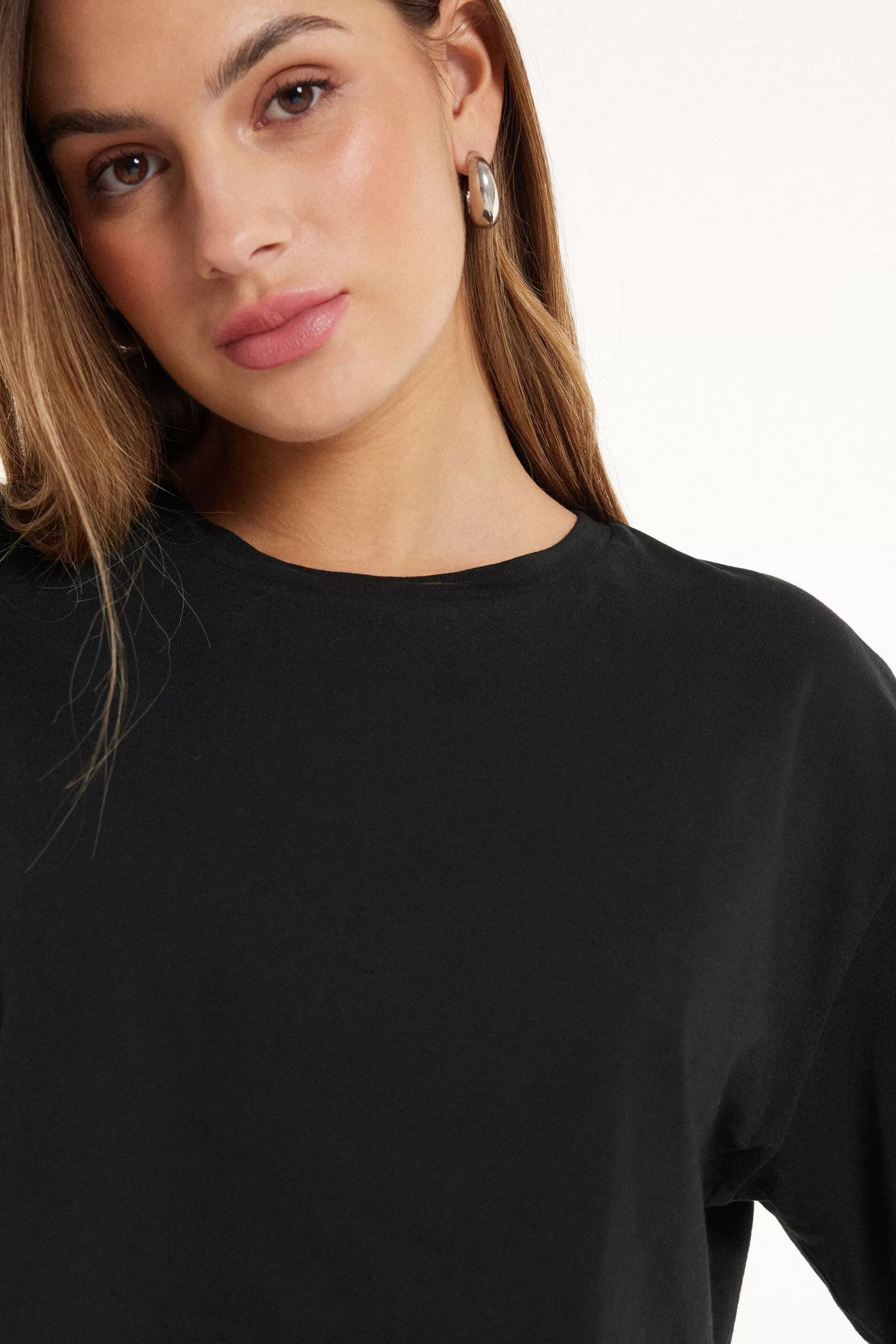Clearance T-Shirt Corta Boxy Girocollo In Cotone - Magliette Maniche Corte - Donna | Magliette maniche corte