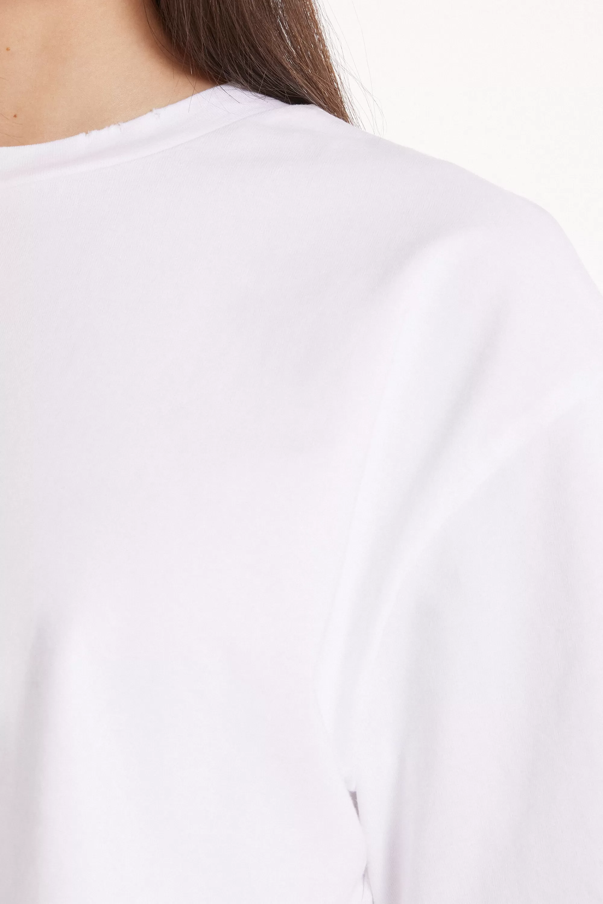 Cheap T-Shirt Corta In Cotone A Girocollo - Magliette Maniche Corte - Donna | Magliette maniche corte