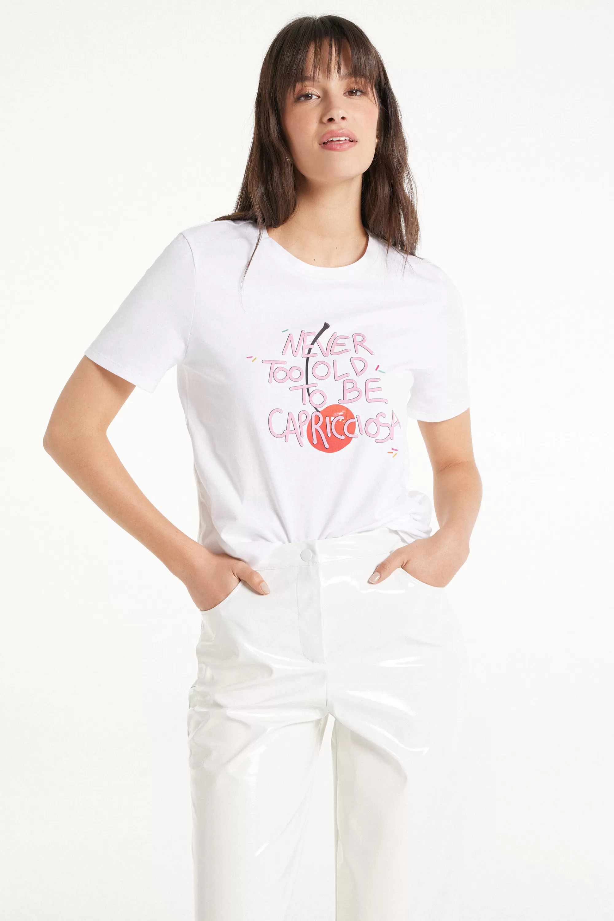 Hot T-Shirt Cotone Con Stampa - Magliette Maniche Corte - Donna | Magliette maniche corte