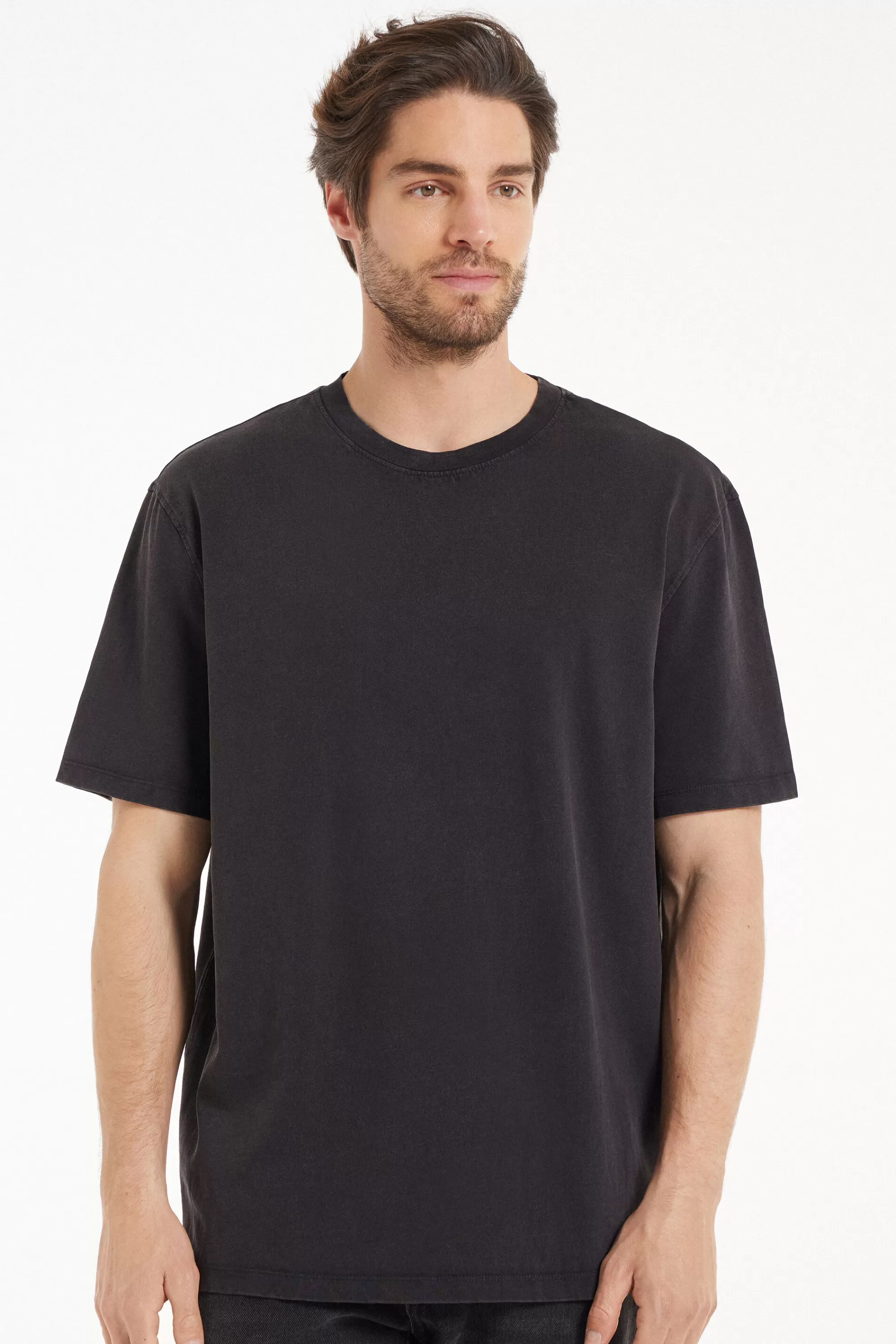 Store T-Shirt Girocollo In Cotone Delavé - T-shirt E Magliette - Uomo | T-shirt e Magliette