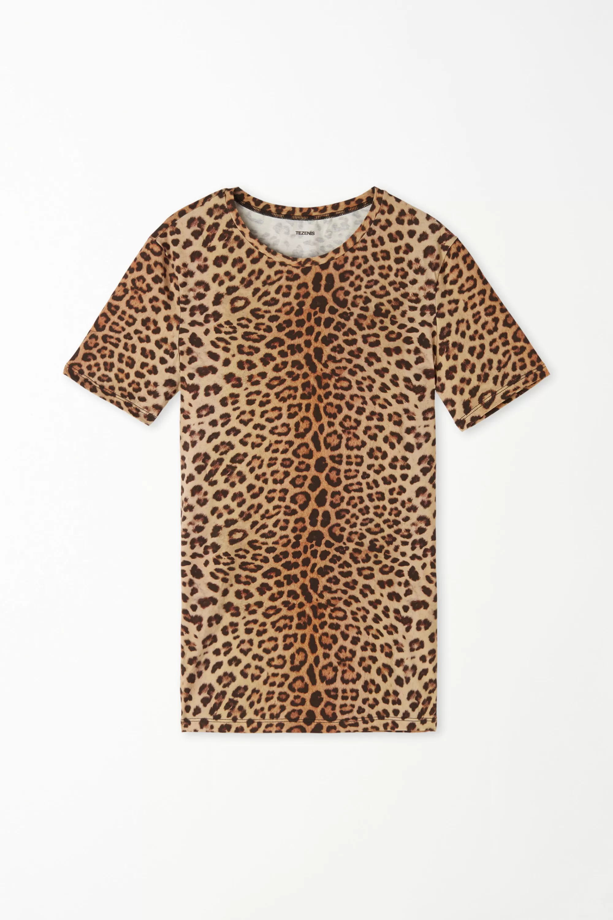 Sale T-Shirt Girocollo In Cotone Elasticizzato Stampato - Magliette Maniche Corte - Donna | Magliette maniche corte