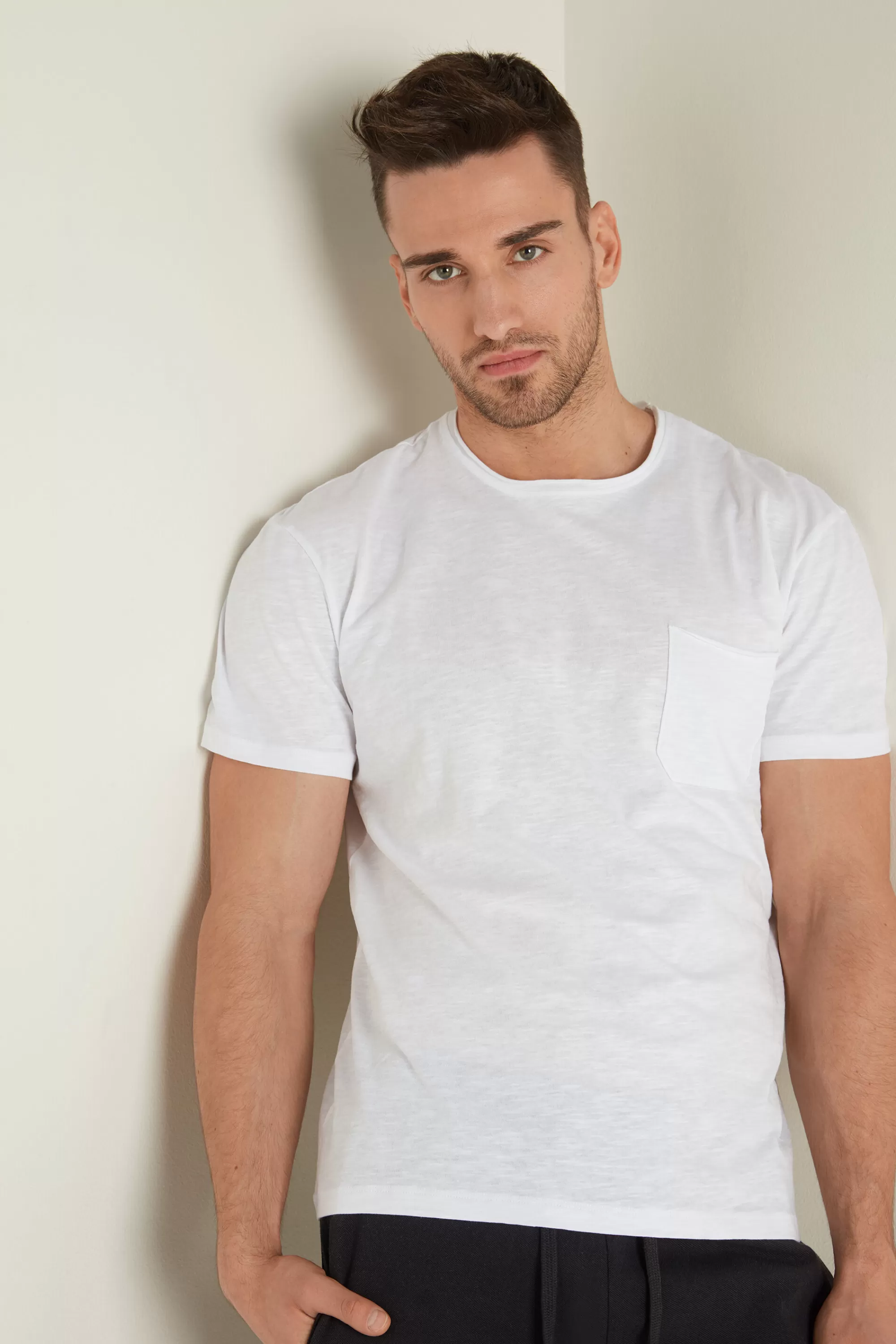 New T-shirt In Cotone Con Taschino - T-shirt E Magliette - Uomo | T-shirt e Magliette