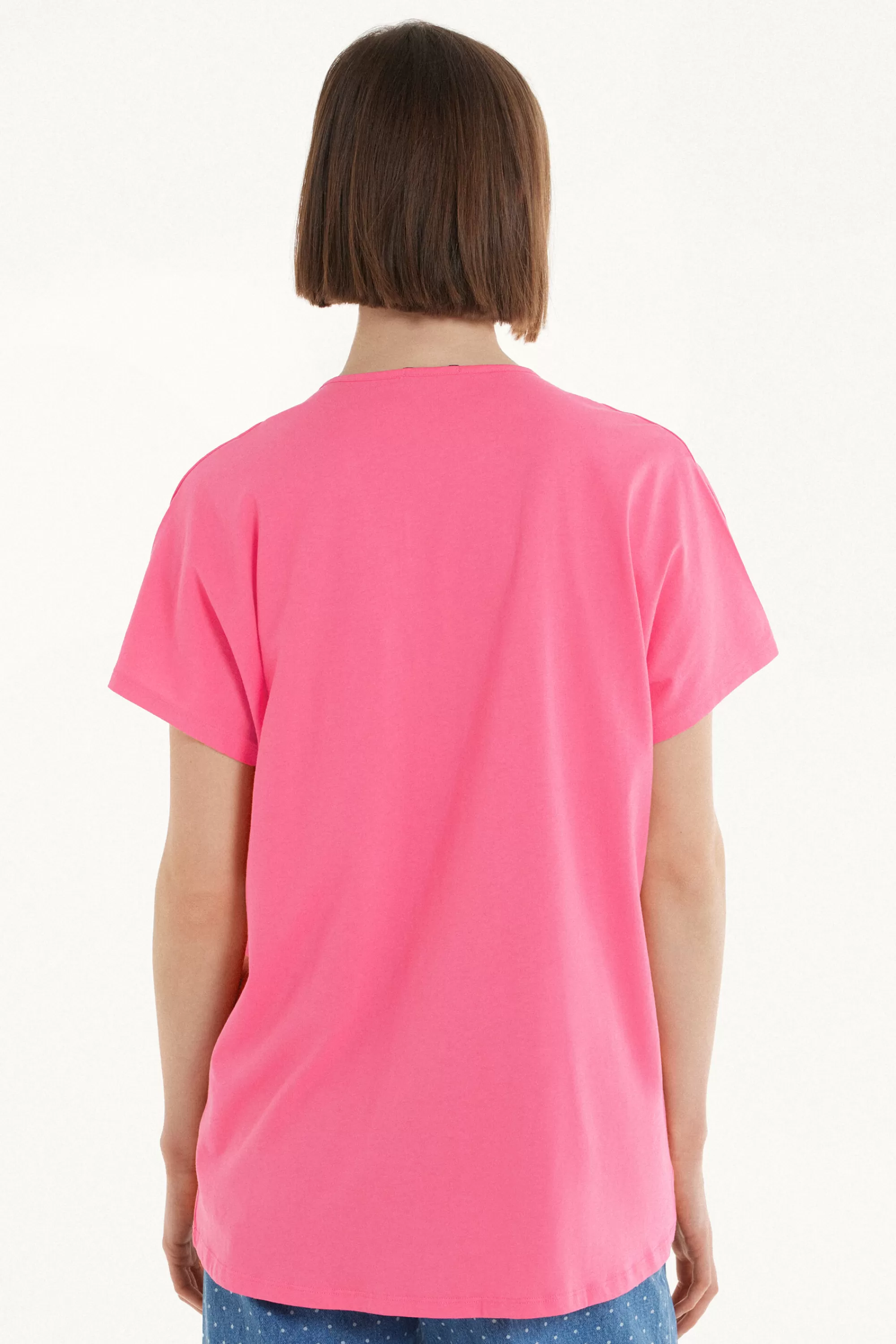 Outlet T-Shirt Scollo A V Con Pince In Cotone - Magliette Maniche Corte - Donna | Magliette maniche corte