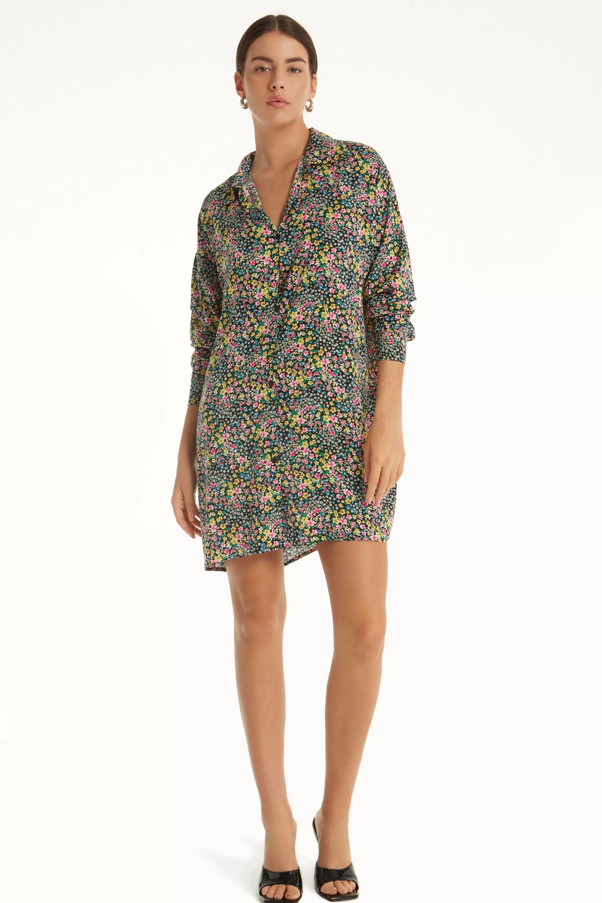 Clearance Vestito Camicia Manica Lunga In Tela Viscosa - Vestiti E Tute - Donna | Vestiti e Tute