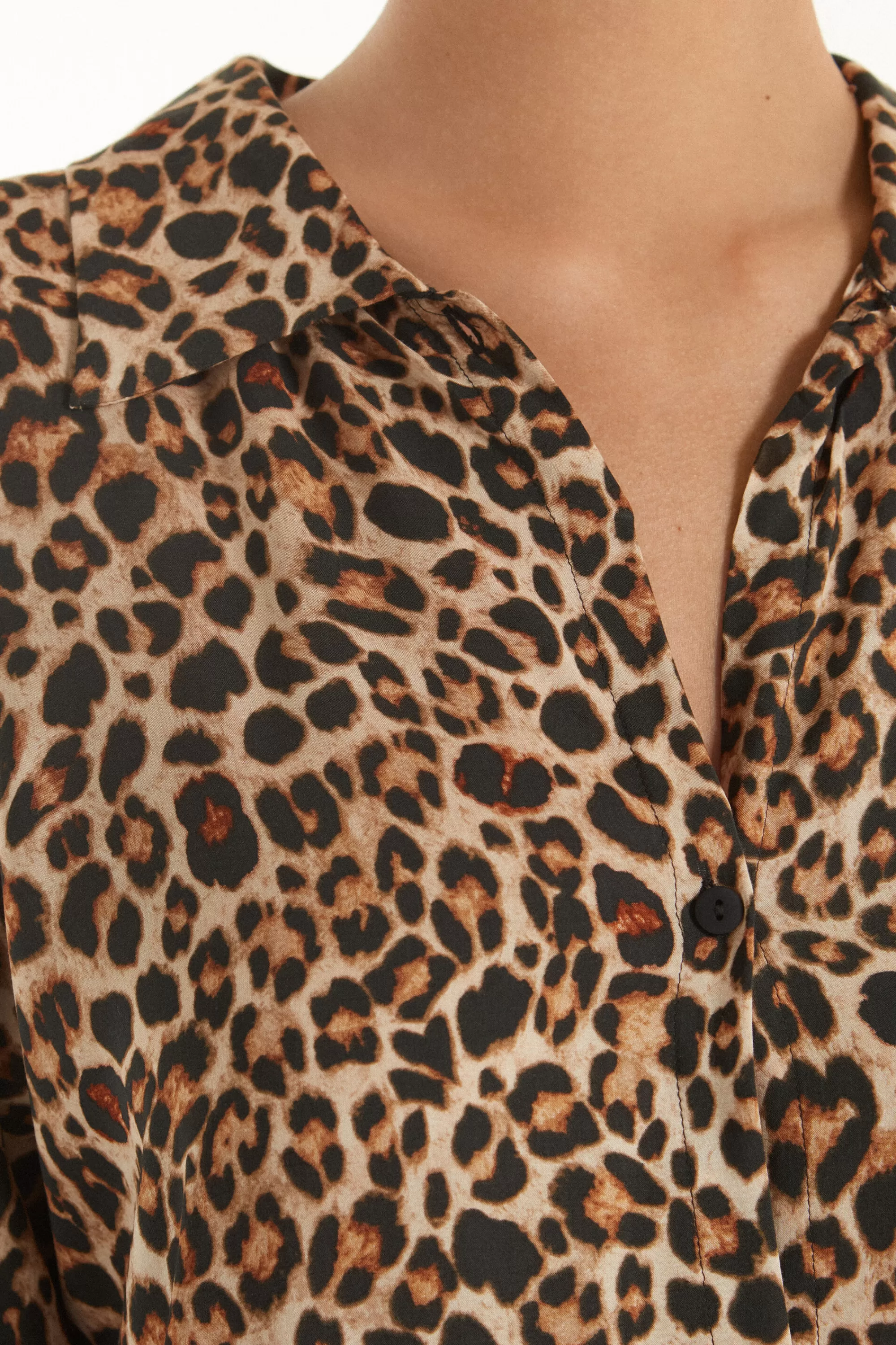 Online Vestito Camicia Manica Lunga In Tela Viscosa - Vestiti E Tute - Donna | Vestiti e Tute