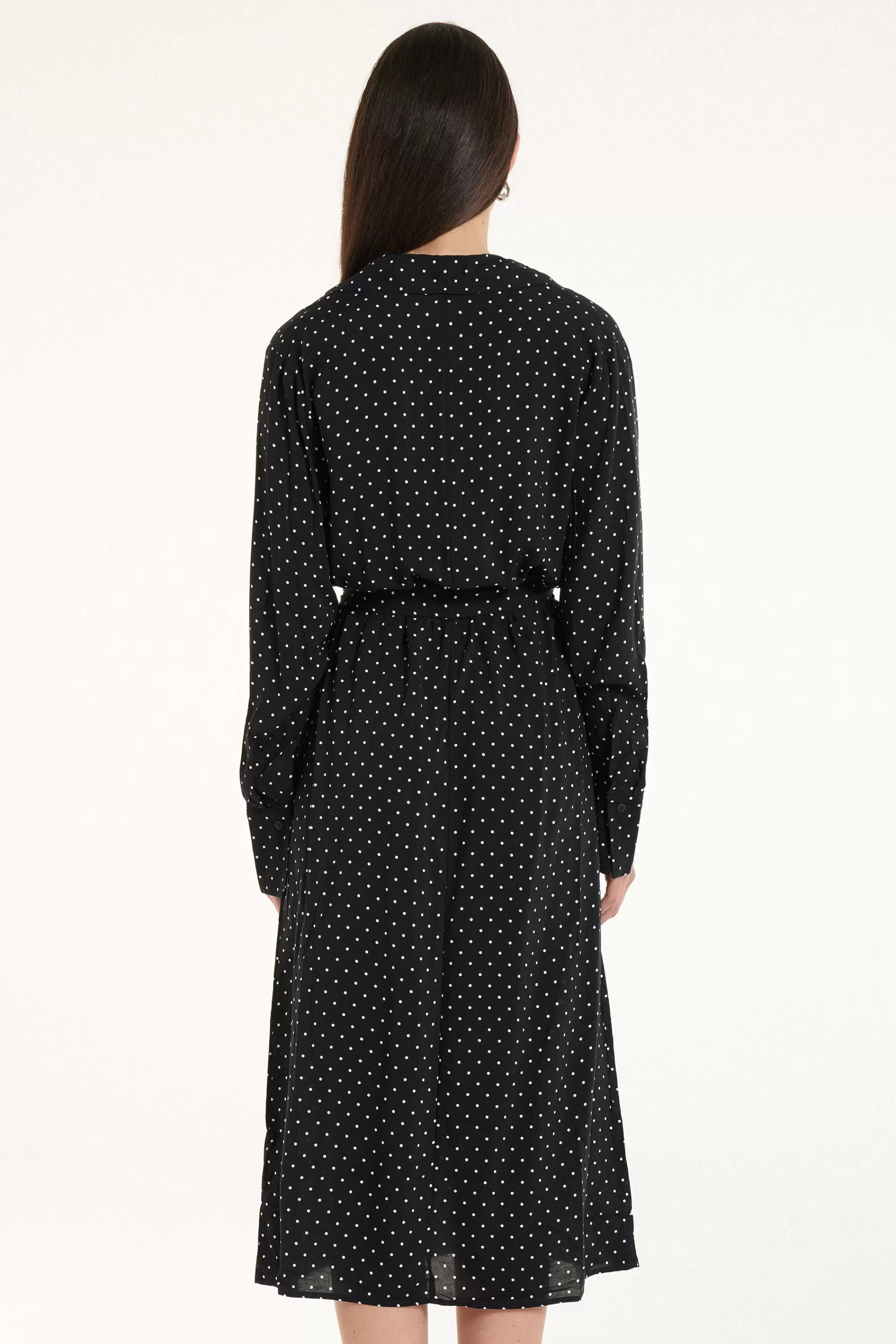 New Vestito Lungo In Tela Viscosa Con Fusciacca - Vestiti E Tute - Donna | Vestiti e Tute