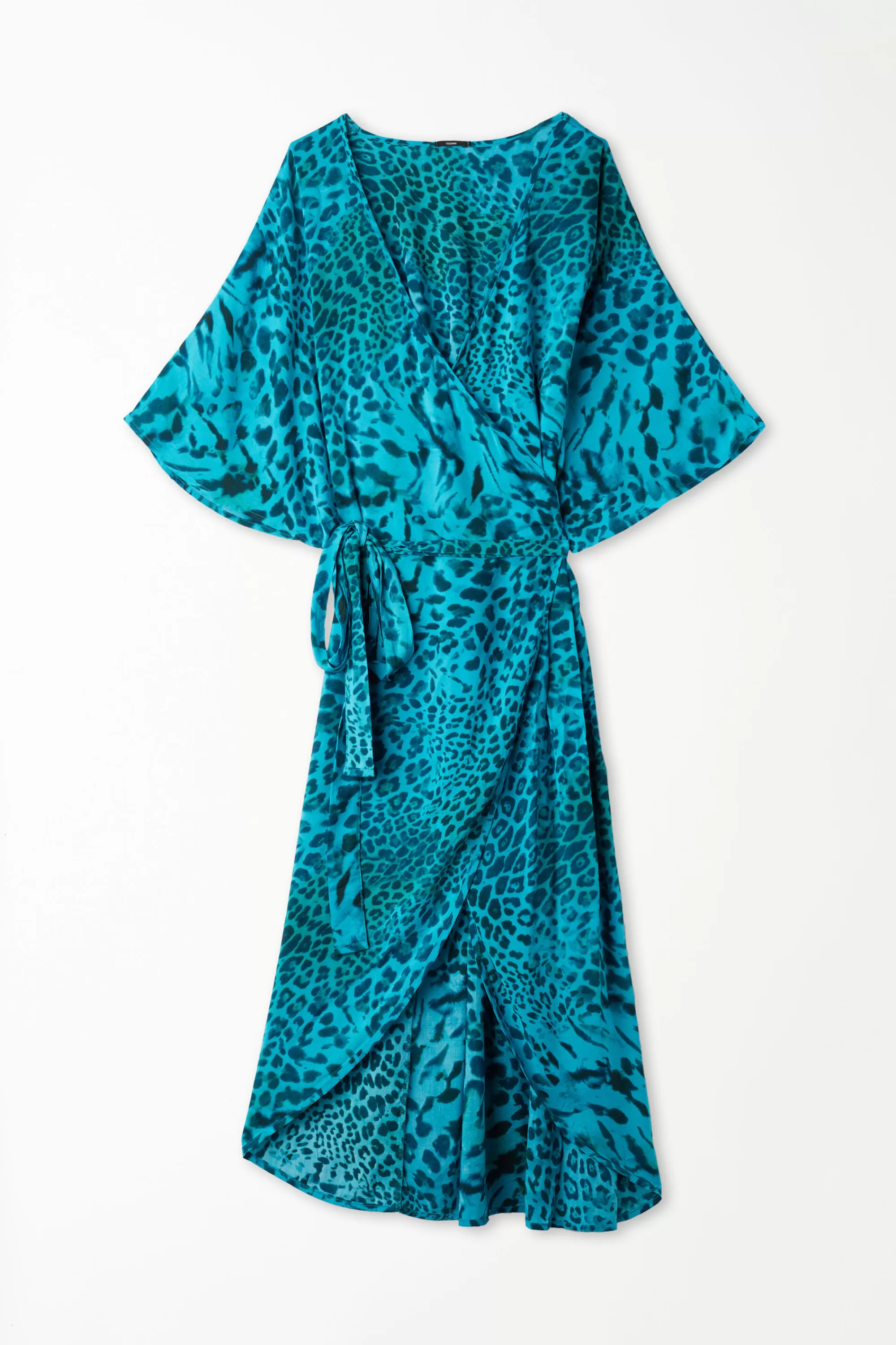 Cheap Vestito Midi Mezza Manica Con Incrocio In Tela Viscosa - Vestiti E Tute - Donna | Vestiti e Tute