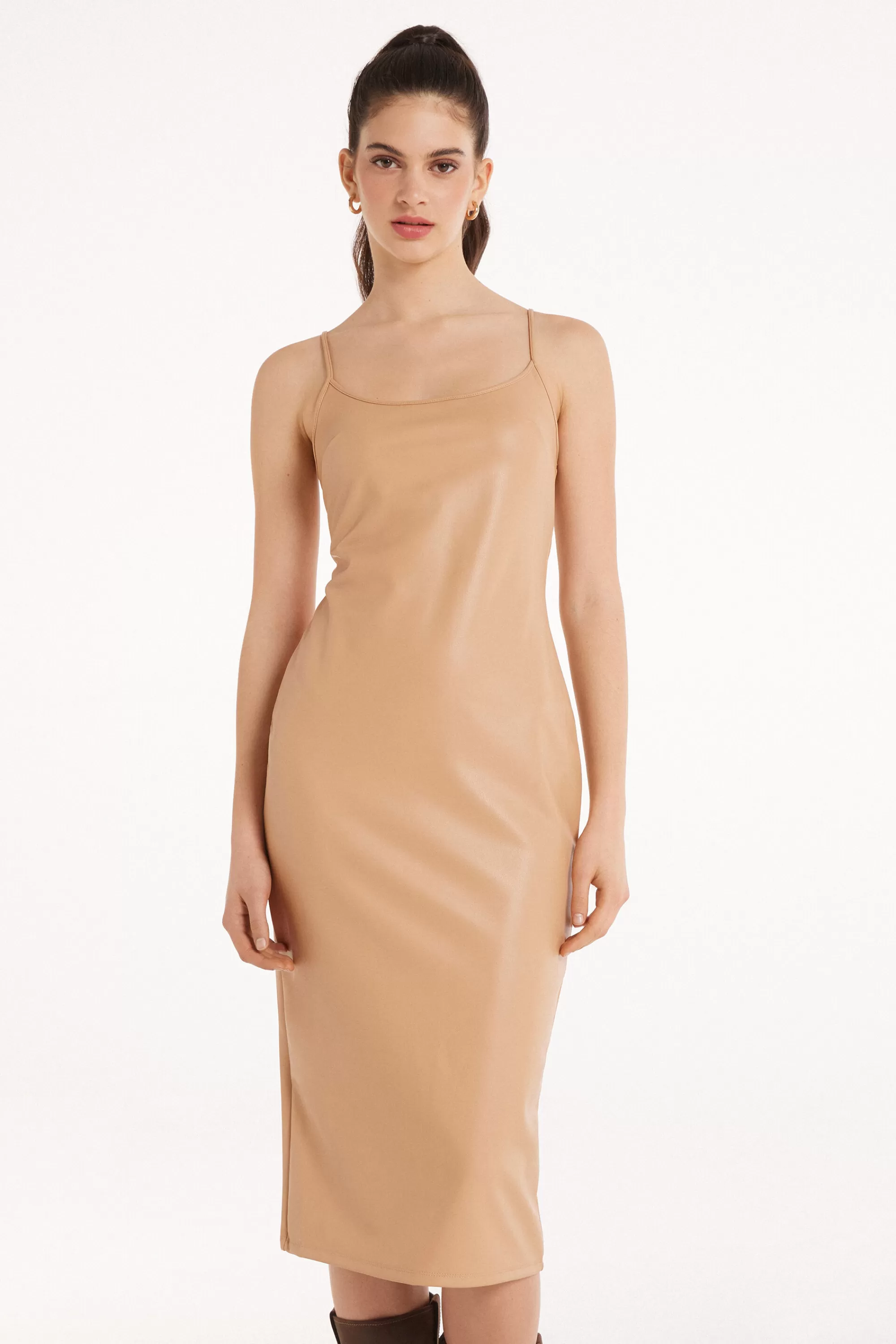 Fashion Vestito Midi Spalline Sottili Effetto Spalmato - Vestiti E Tute - Donna | Vestiti e Tute