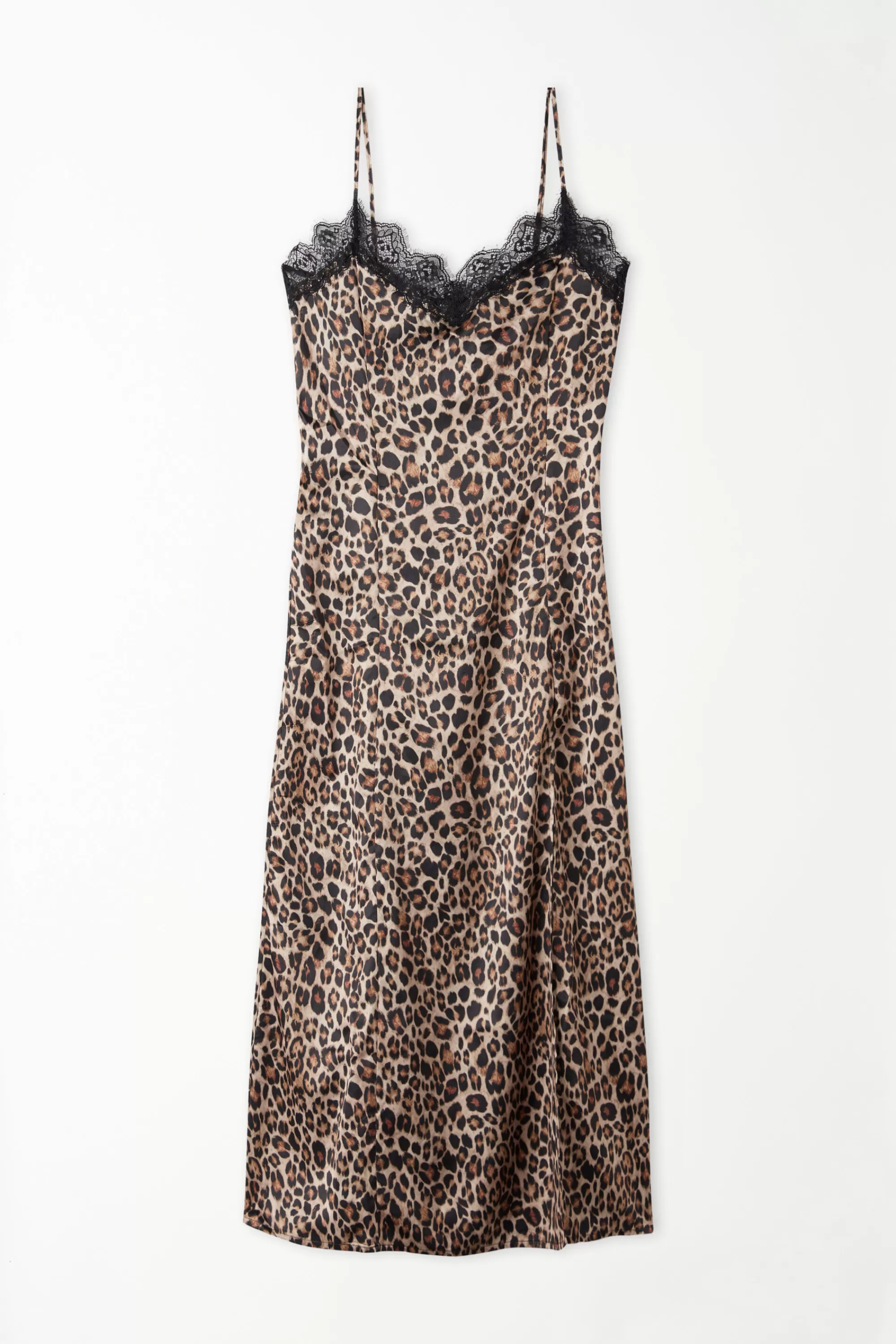 Hot Vestito Midi Spalline Sottili In Raso E Pizzo - Vestiti E Tute - Donna | Vestiti e Tute