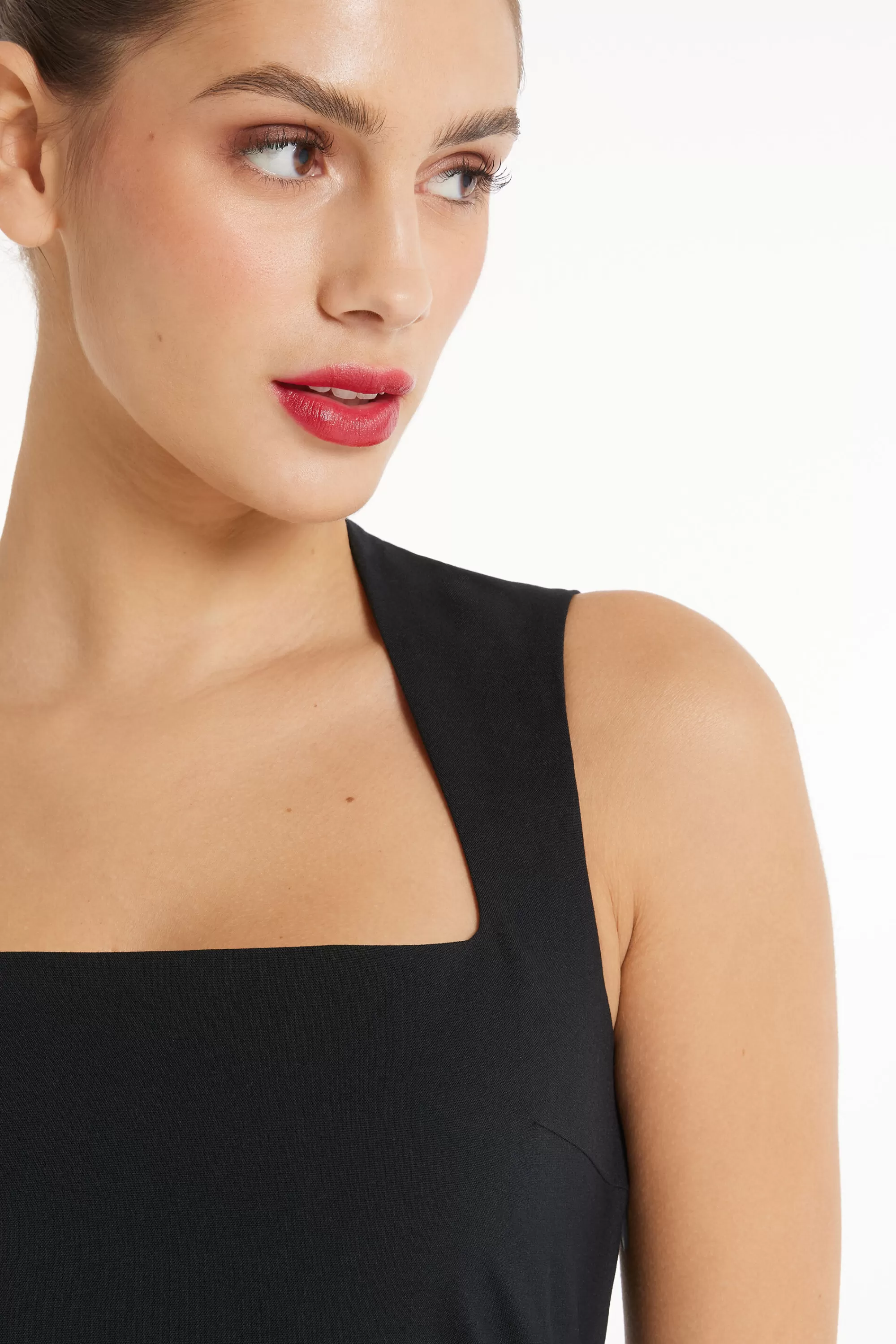 Best Sale Vestito Tubino Corto Senza Maniche In Tela - Vestiti E Tute - Donna | Vestiti e Tute
